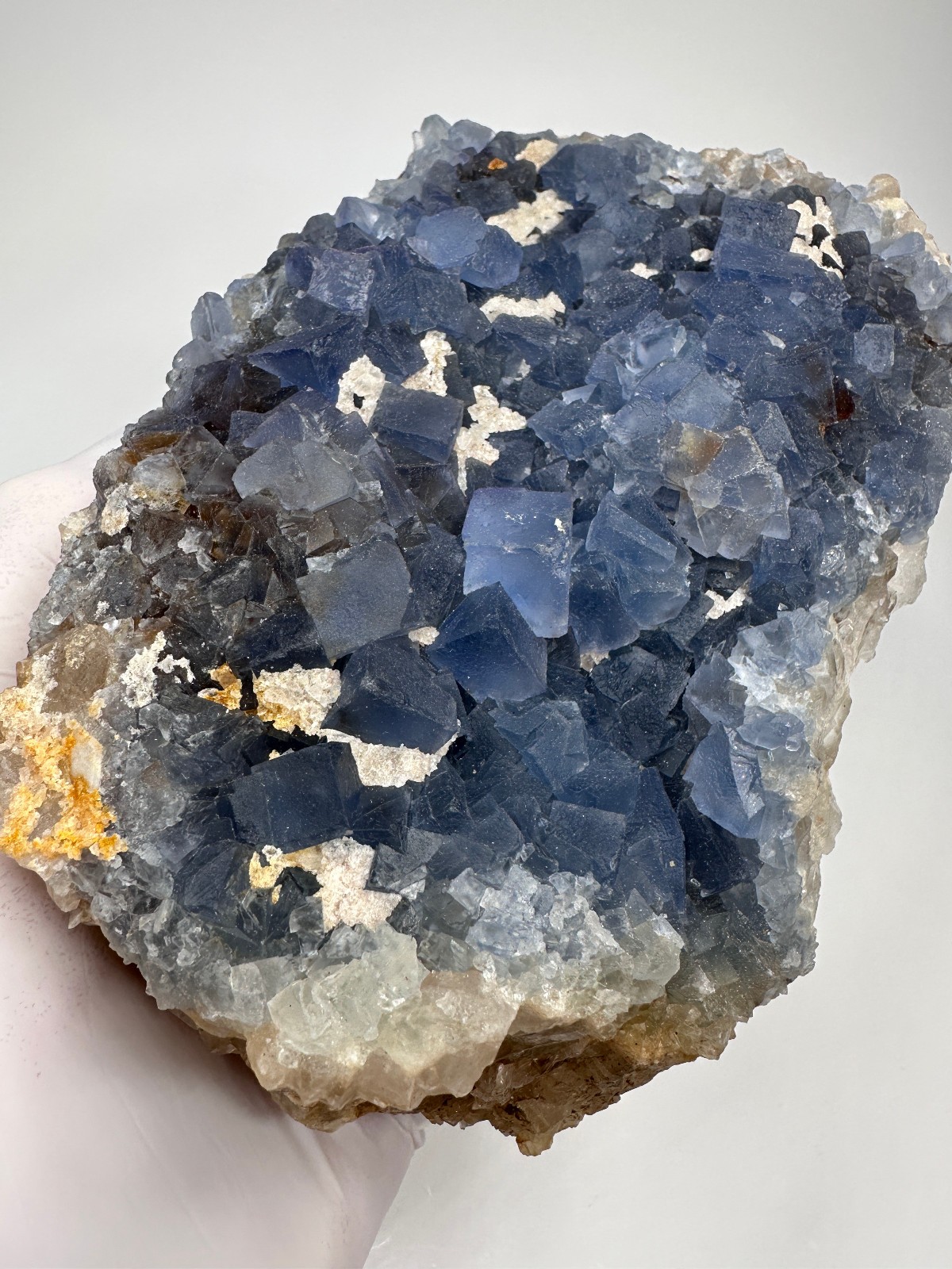 LARGE GEMMY Blue Fluorite & Quartz Crystal Specimen__Bingham , New Mexico