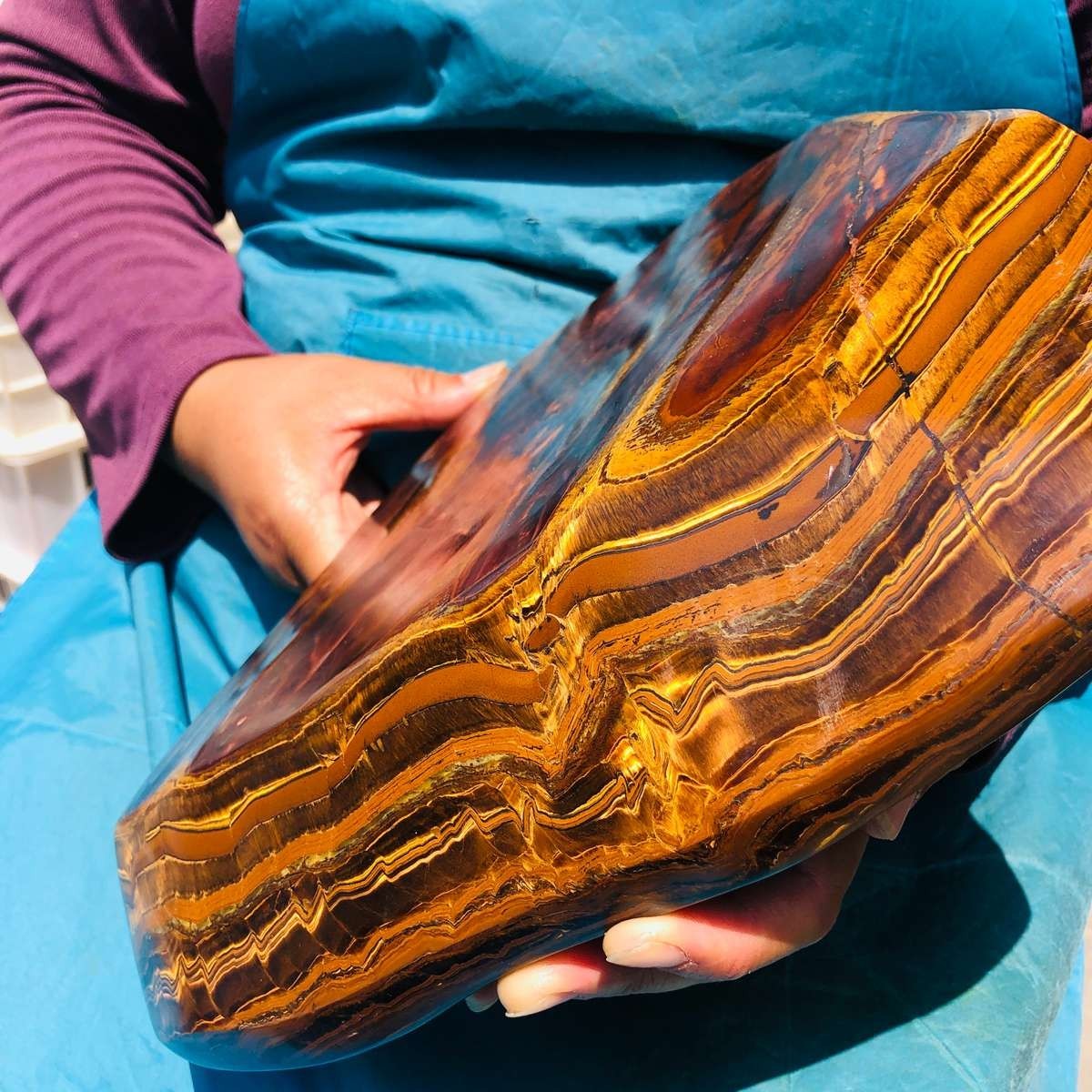 16.74LB Natural Tiger Eye Free Form Stone Reiki Healing crystal Mineral Specimen