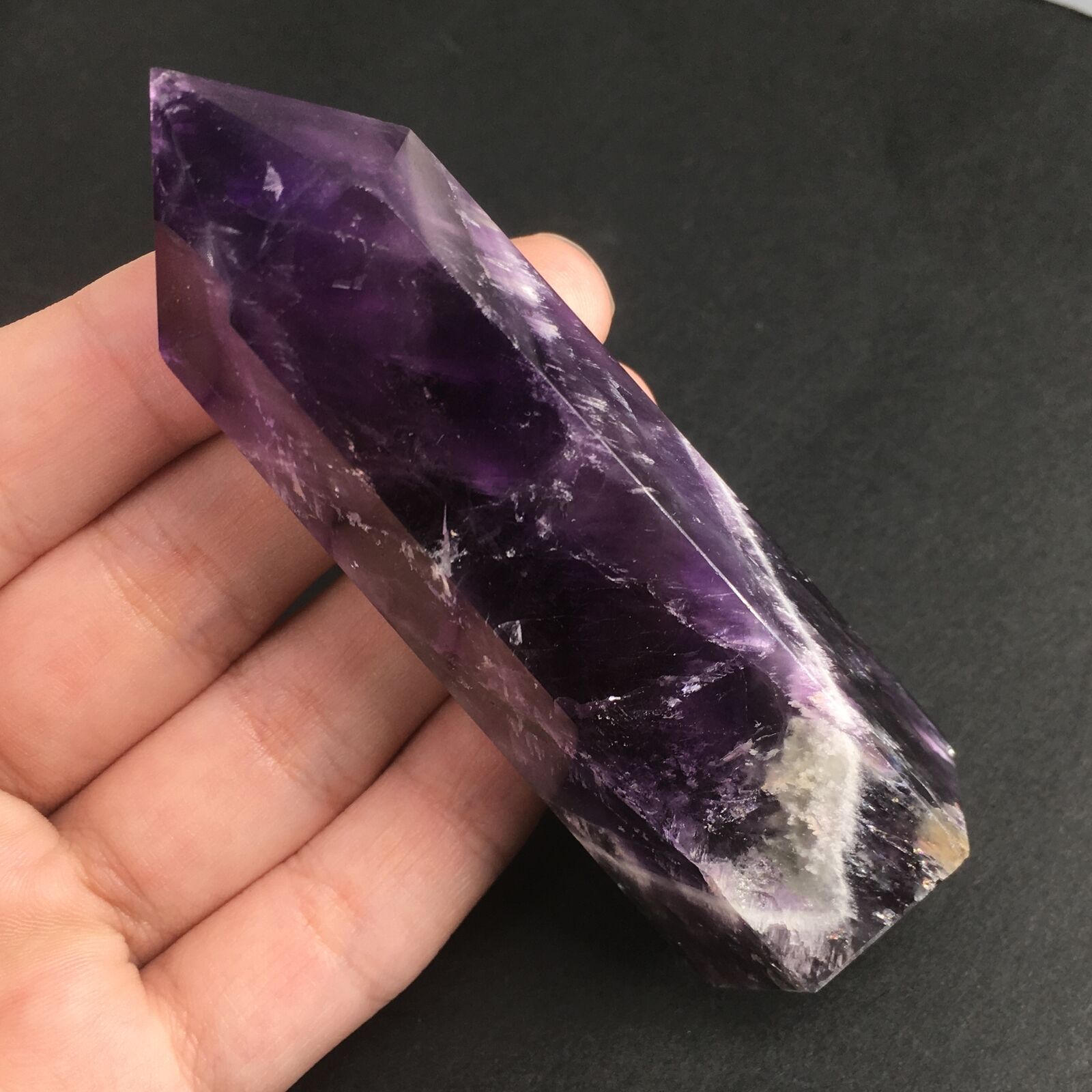 A+ Natural Dreamy Amethyst Quartz Obelisk quartz crystal wand Point healing 1PC