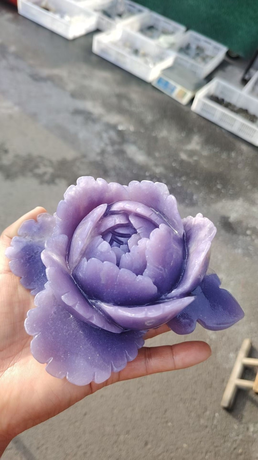 1pc Natural Jade Quartz Carved Crystal Flower Skull Reiki Healing Decor Gift
