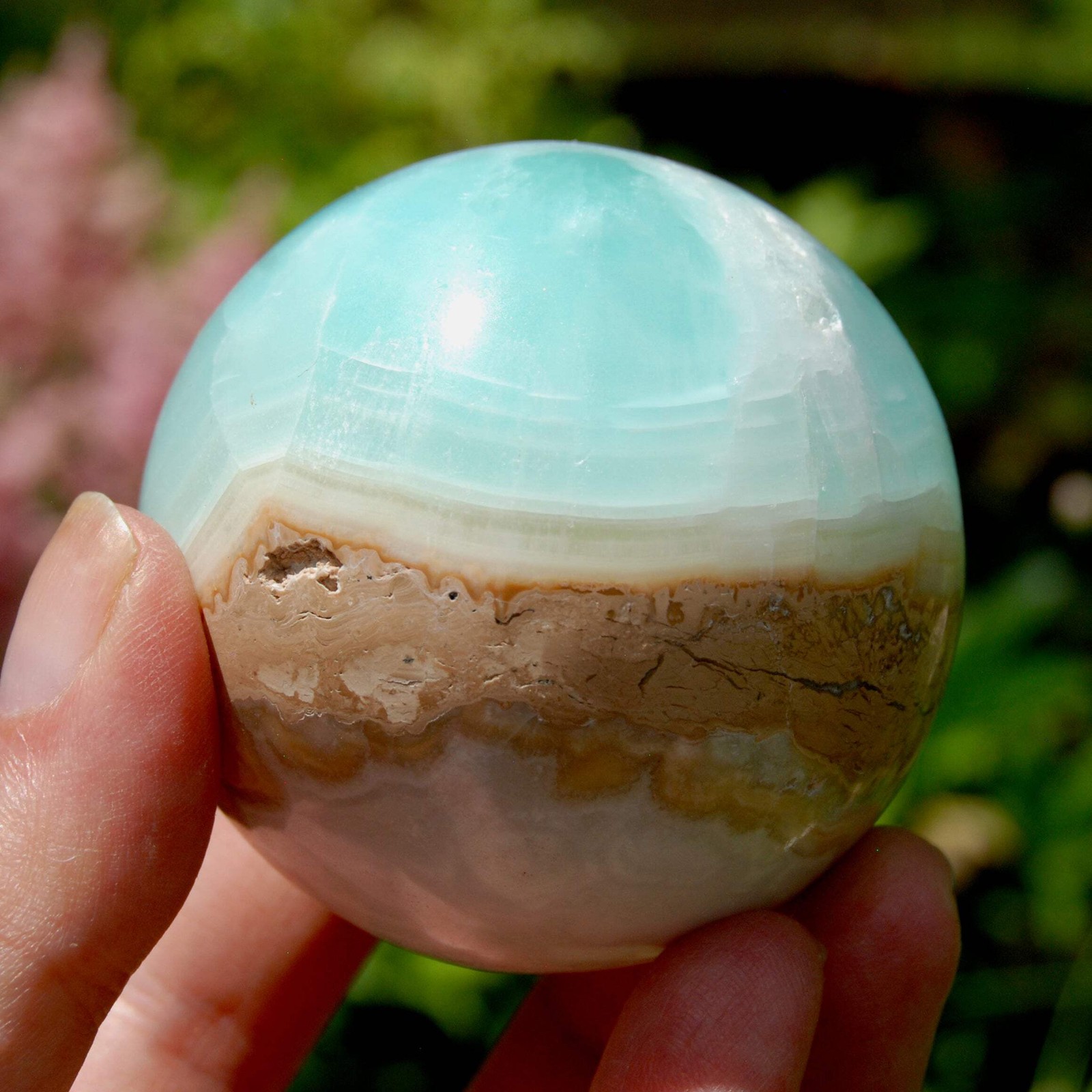 AAA Caribbean Blue Calcite Crystal Sphere | 60mm 300g Stone of Serenity