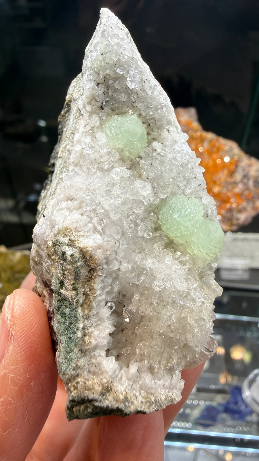 Prehnite, Quartz- Upper New Street Quarry, Passaic County, New Jersey, USA