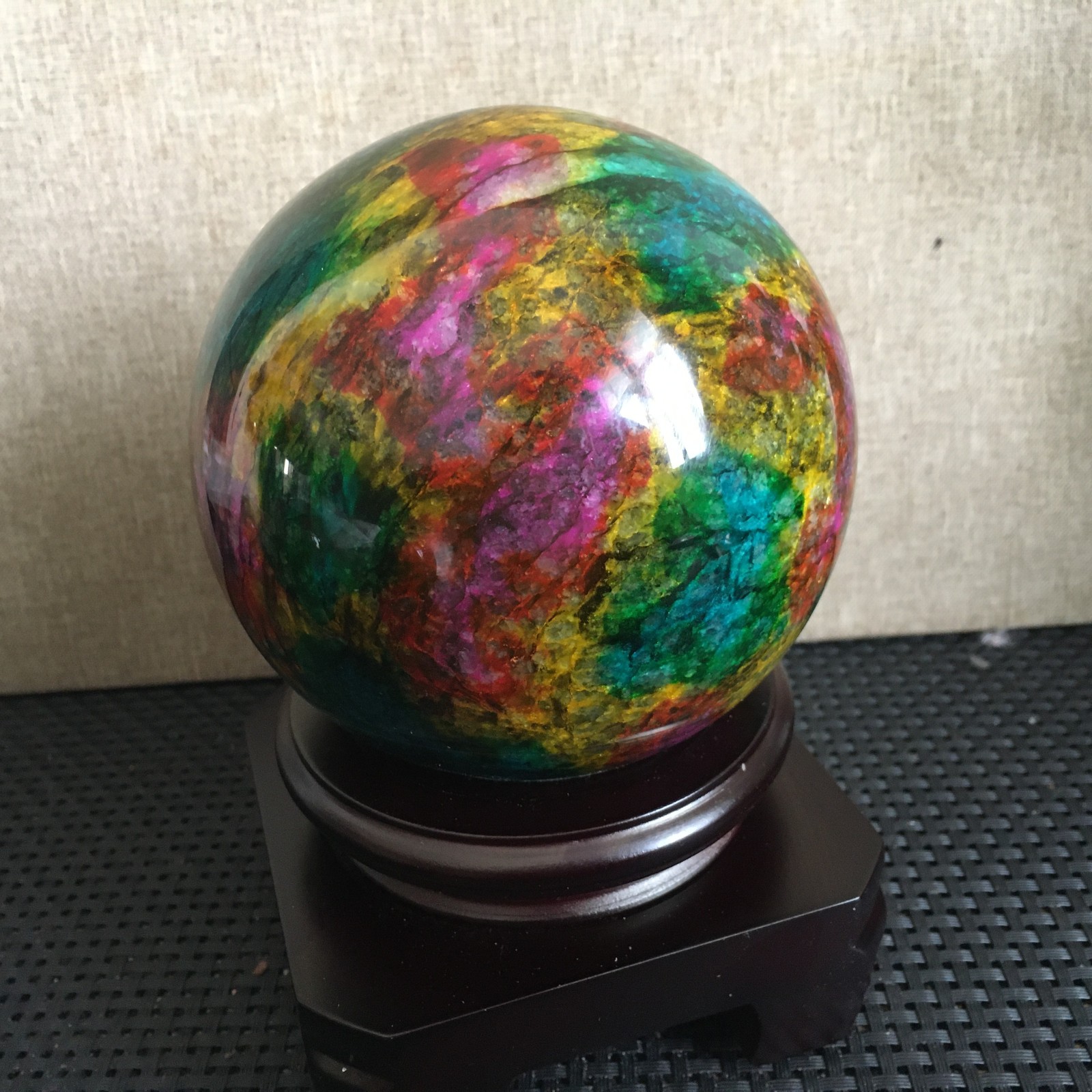 1476g “Seven Colors Jade” crystal sphere specimen -Taiwan China