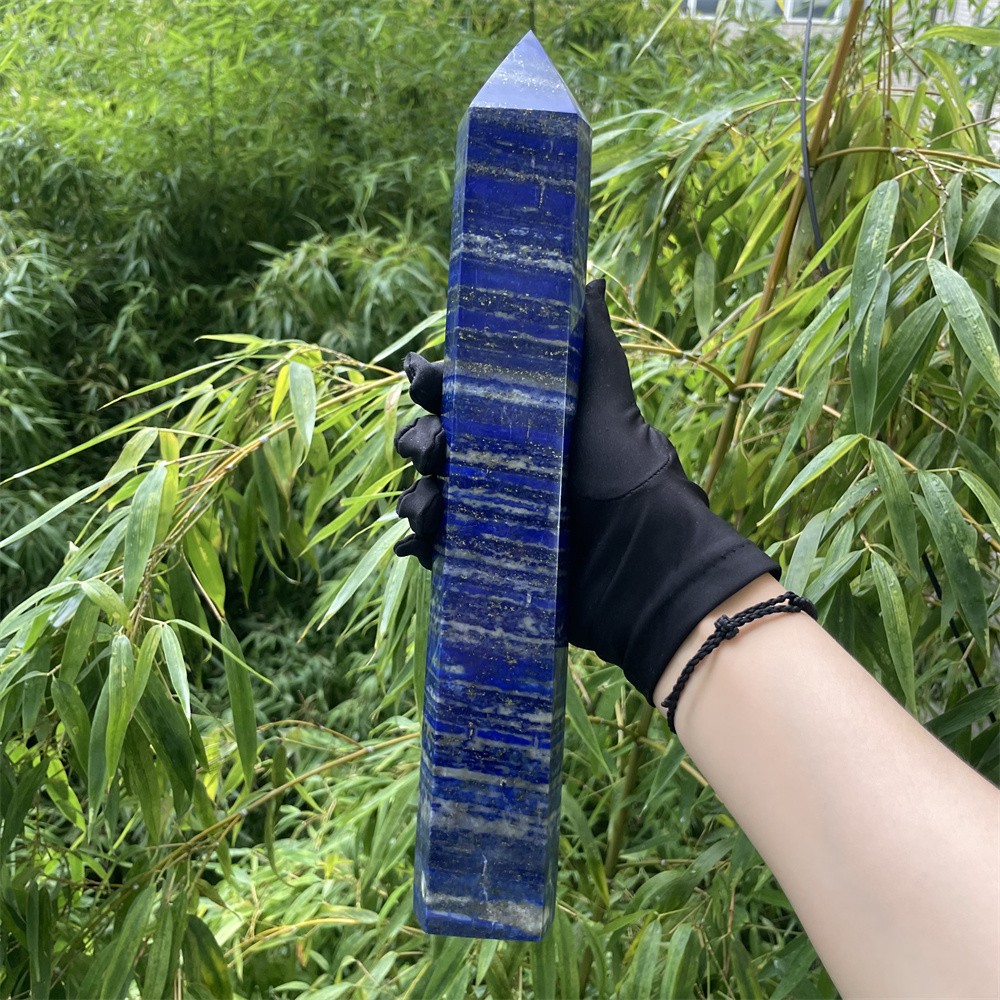 3.7LB 12.9″ Natural Lapis Lazuil Obelisk Tower Crystal Quartz Reiki Healing