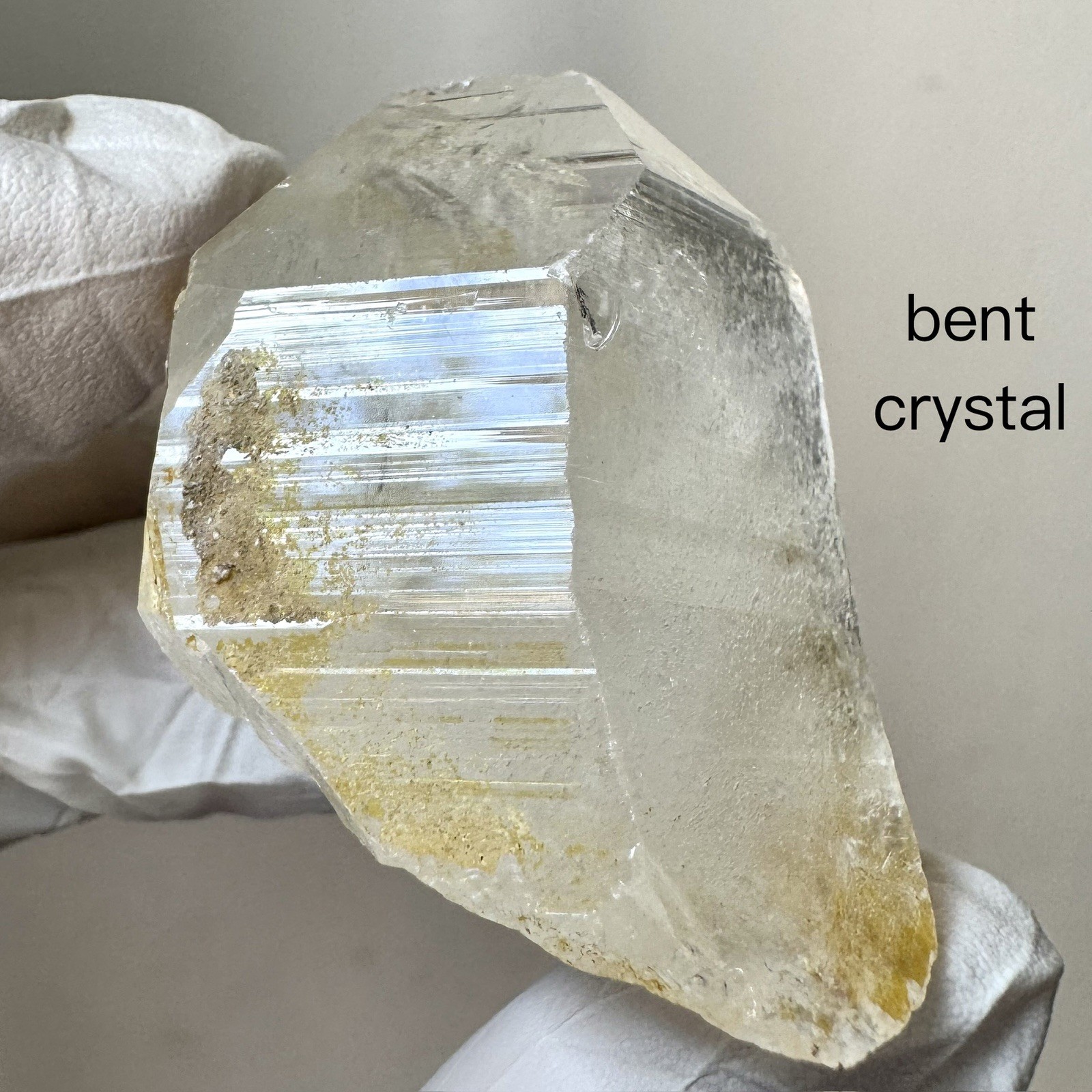 “Golden Archive Tablet” Ganesh Himalayan Flat Top Curved Lemurian Quartz Crystal