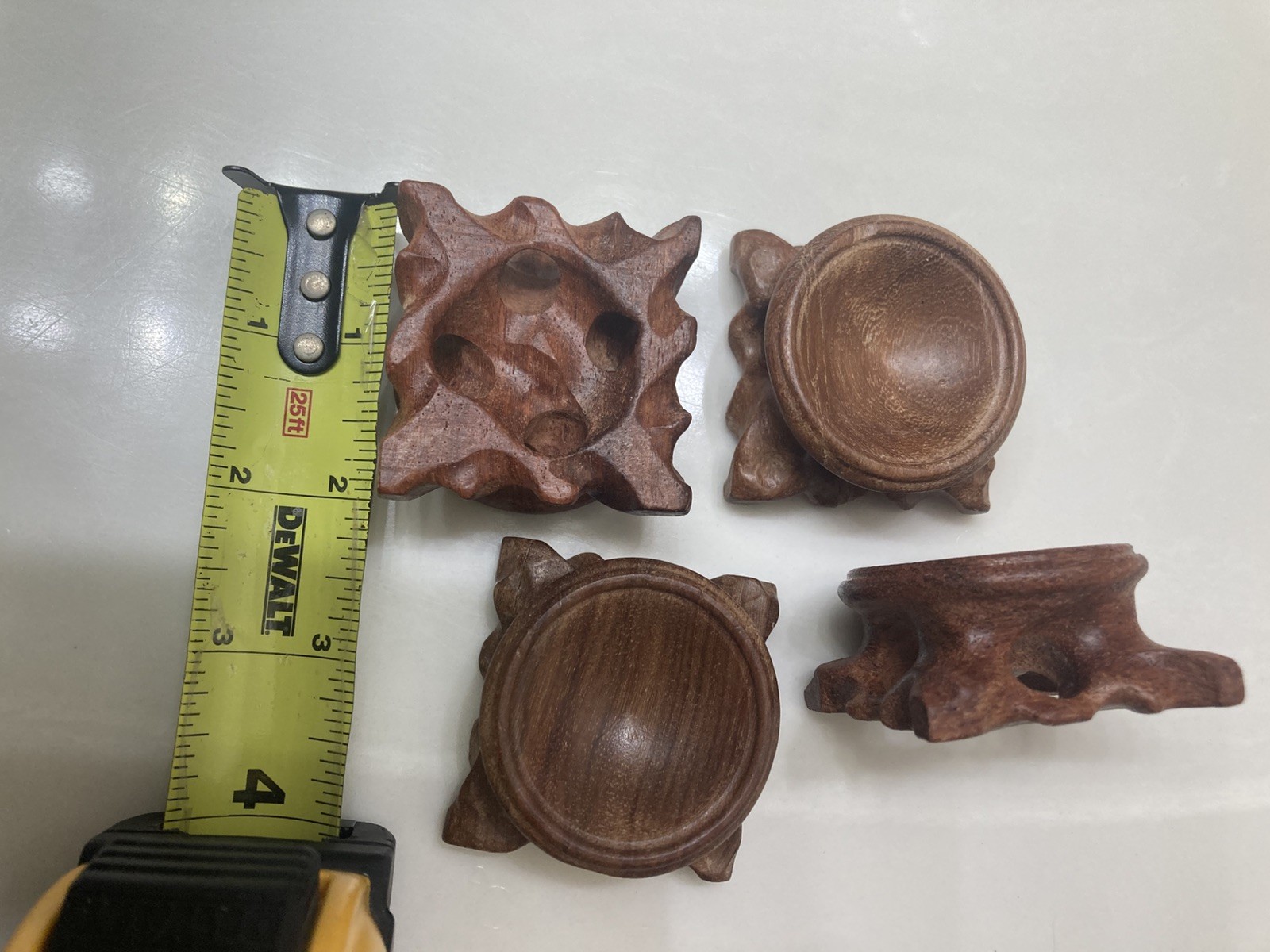 4pcs Wood Display Stand Crystal Ball Sphere Globe Stone Holder