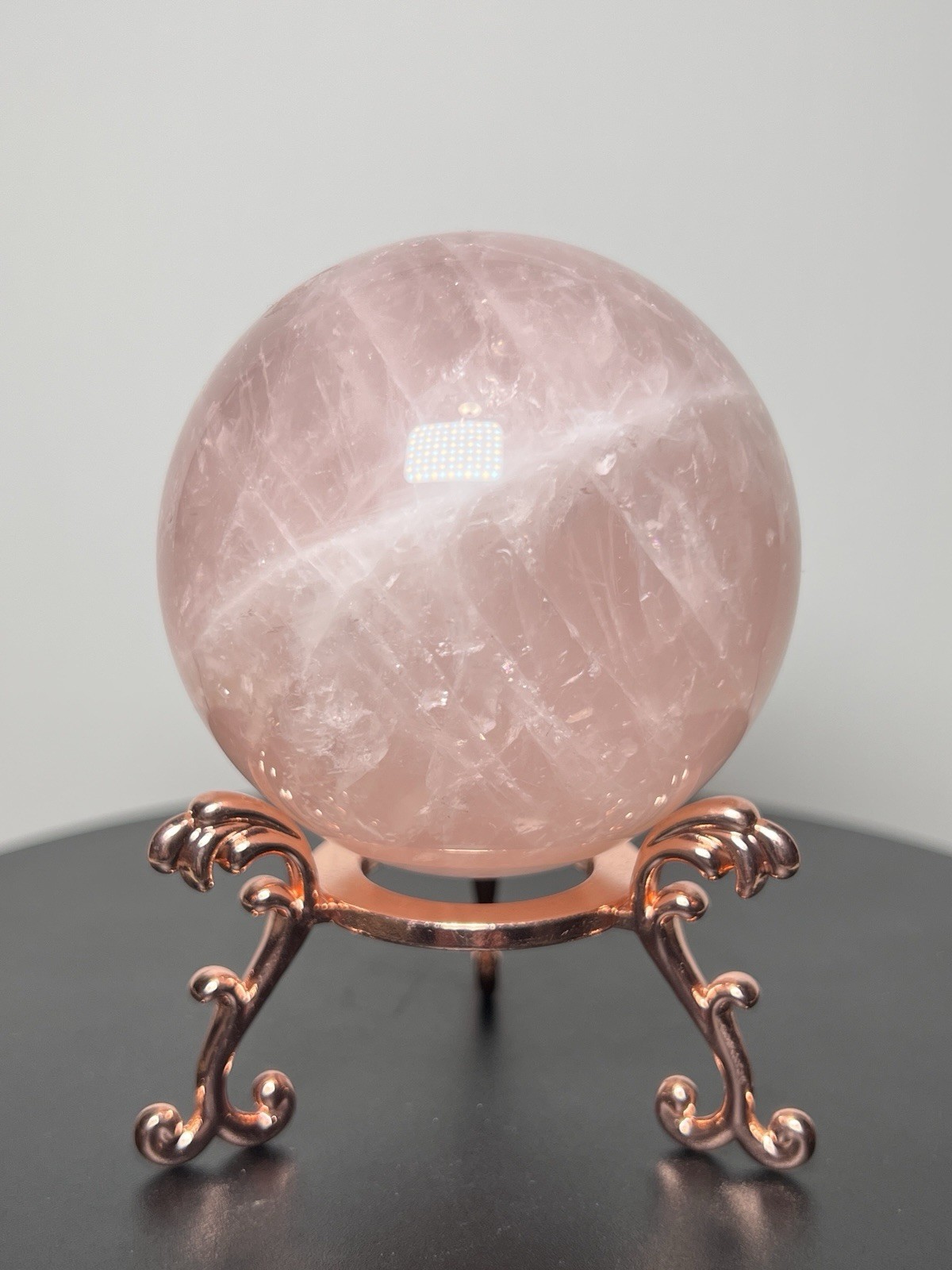 Rose Quartz 4 Piece Set – Heart bowl, Rose, Pyramid, & Sphere (68mm)