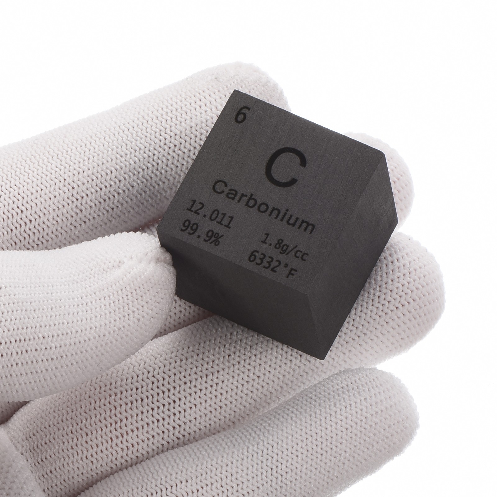 Carbon Cube Metal Element High-Density Block Pure Periodic Element 1″
