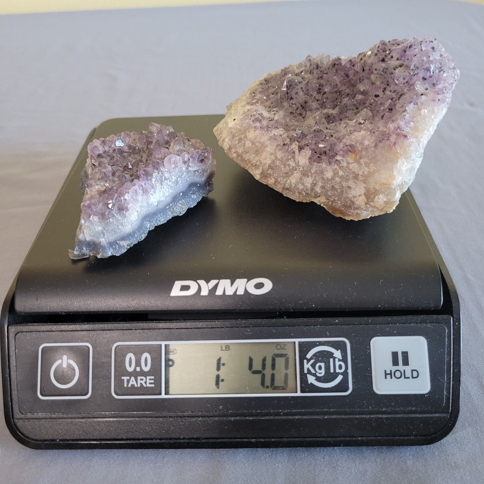Natural Amethyst Cluster Purple Crystal Stone Mineral Home Decor set 2