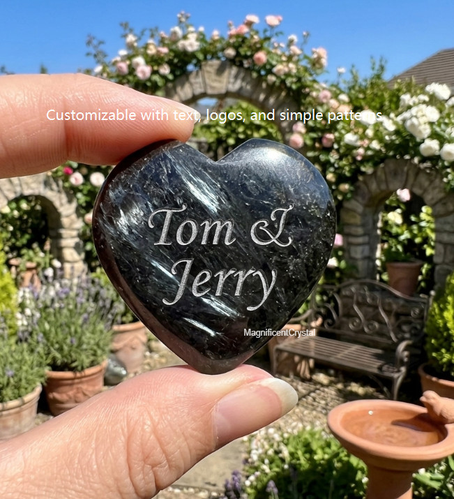 Custom Engraved Natural Crystal Personalized Text Logo Image Healing Stone