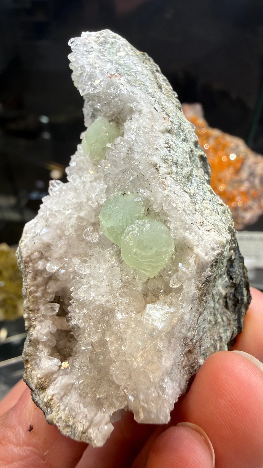Prehnite, Quartz- Upper New Street Quarry, Passaic County, New Jersey, USA