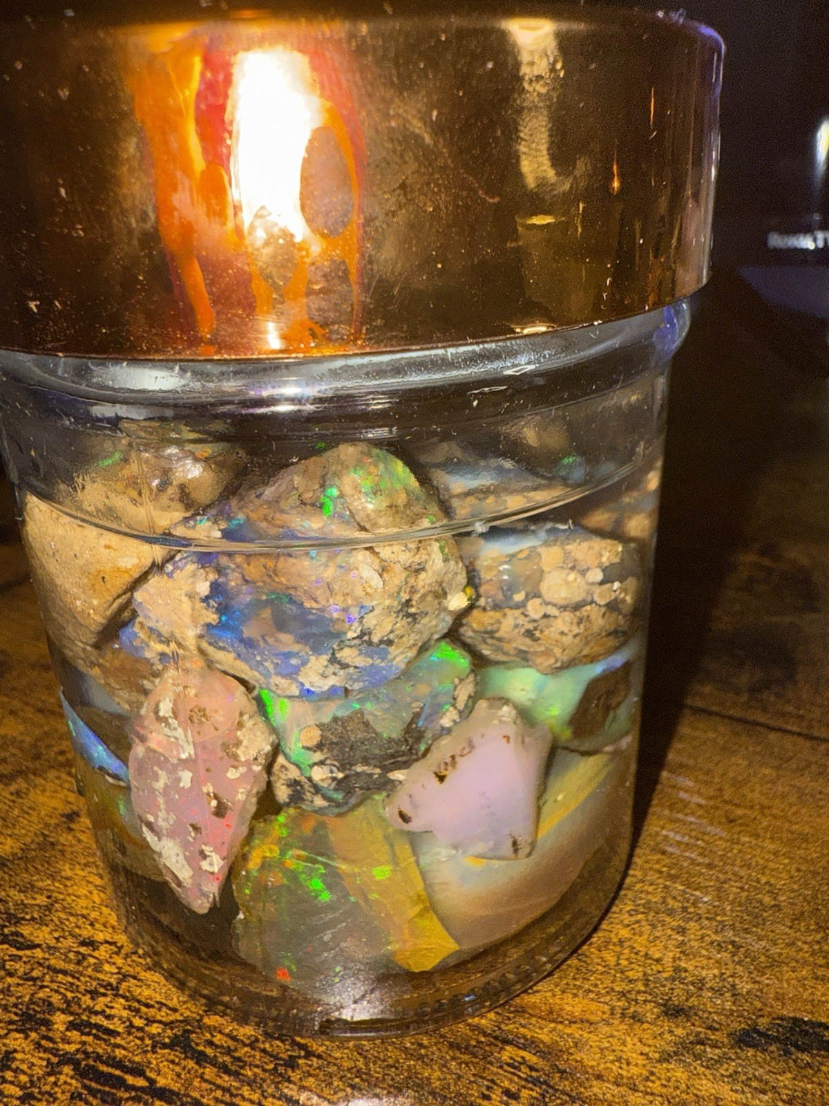Specimen Rough Opal Stones in Jar – Ethiopian Rough, Multiple Mixed-Color Pieces