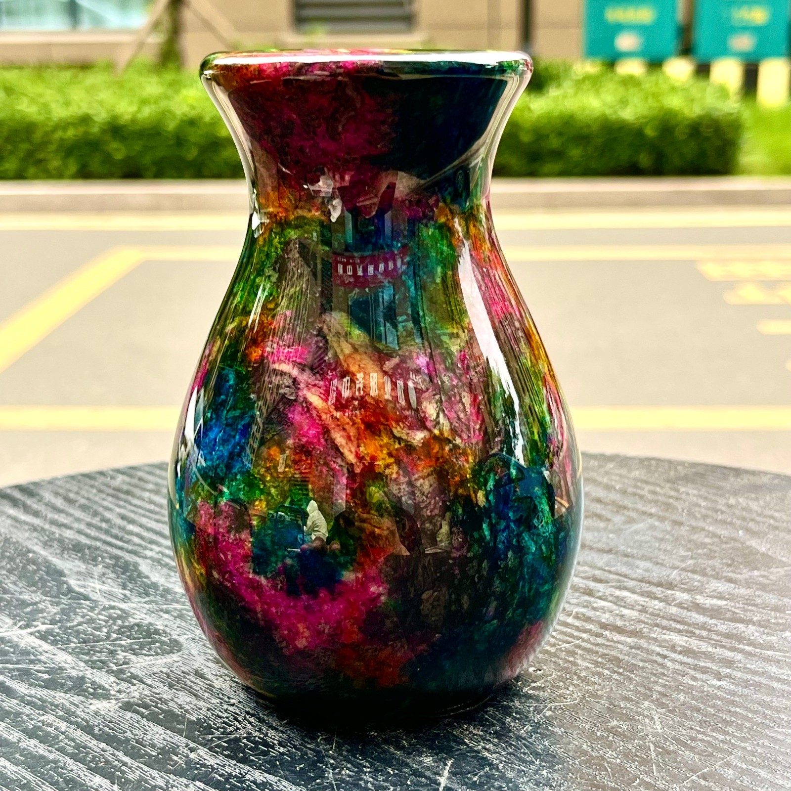 1.14LB Natural “Seven Colors Jade” vase specimen -Taiwan China