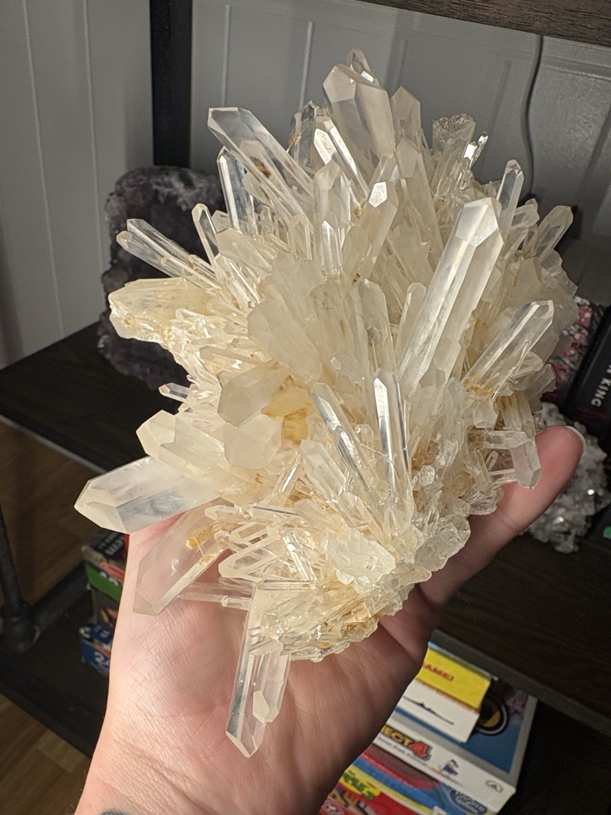 Golden Lemurian Quartz Cluster 6in x 4in