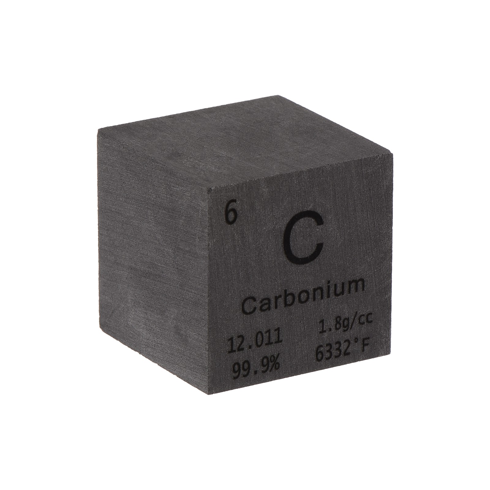 Carbon Cube Metal Element High-Density Block Pure Periodic Element 1″