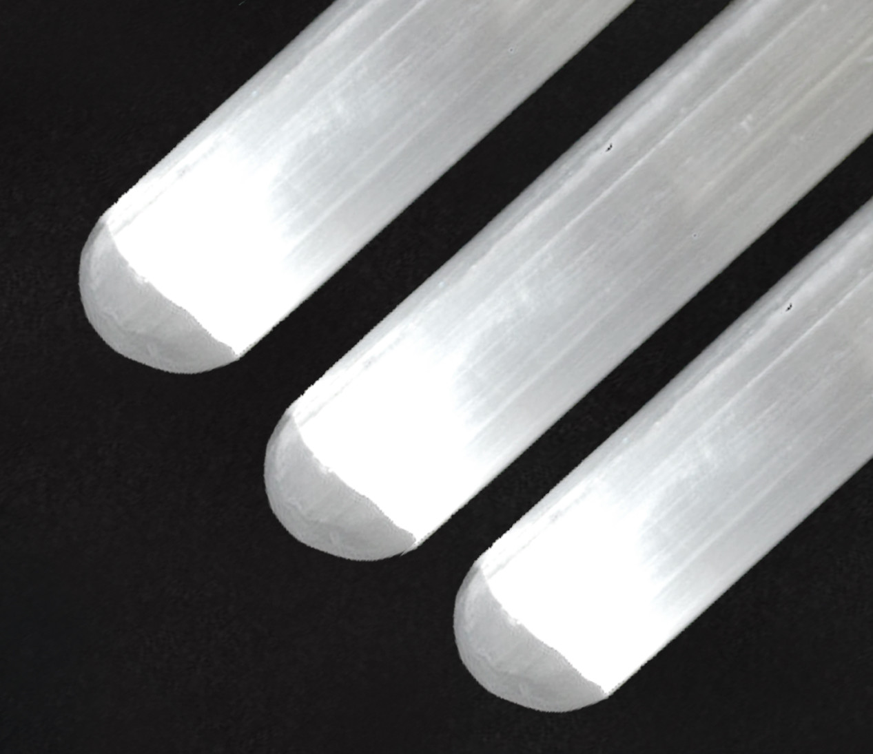 Selenite Crystal Massage Wand 6.5″ Smooth Polished Round Heal Reiki CHARGE Prote