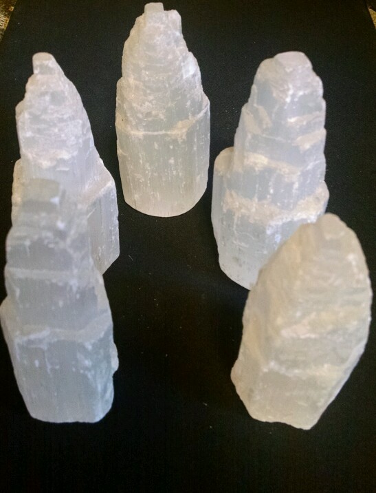 1 6″ Selenite Gypsum Crystal Tower Skyscraper Castle Mineral Formation Healing