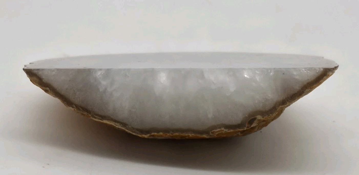 Natural Agate Geode Free Standing Gemstone One Side Polished 13oz