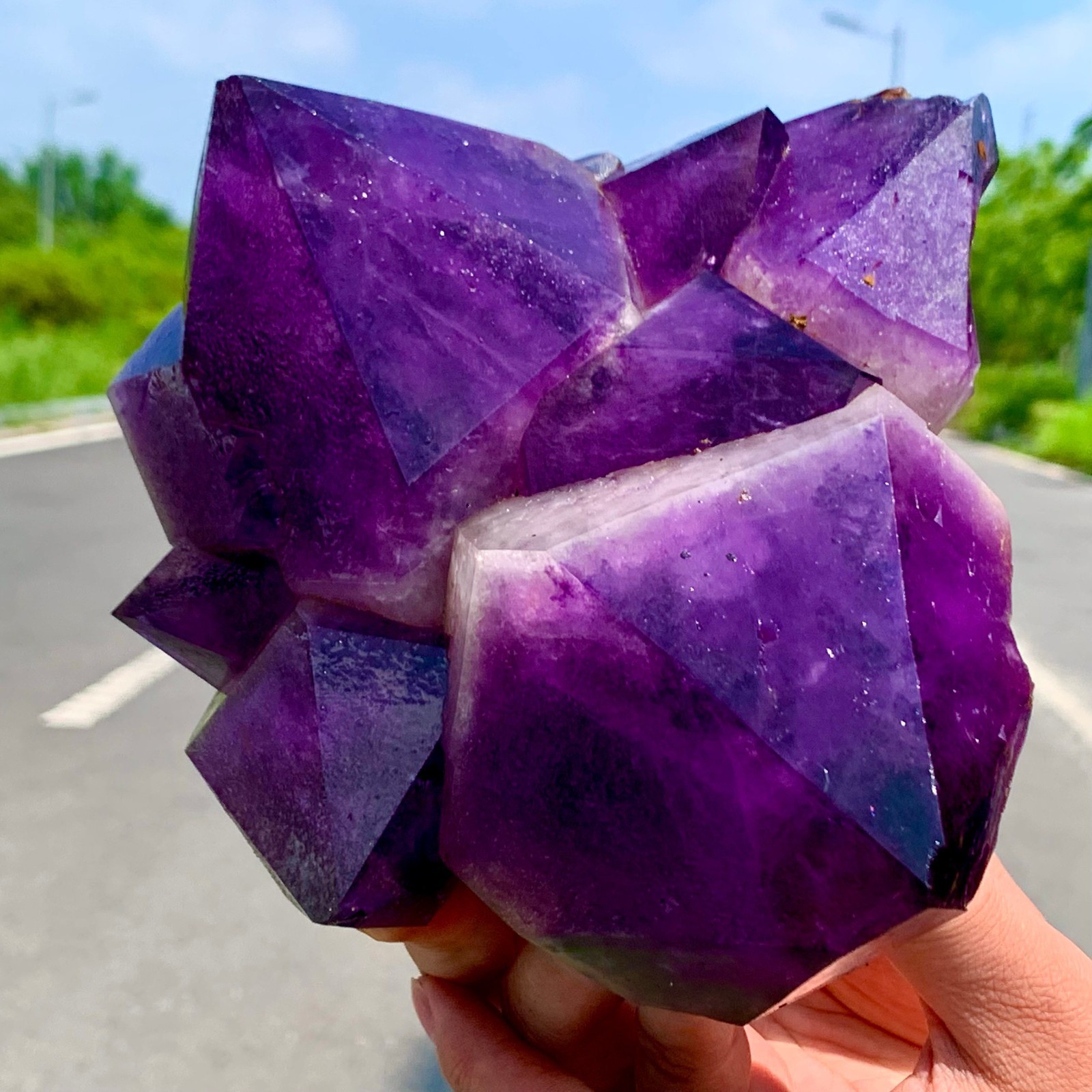 5.25LB Natural Amethyst geode quartz cluster crystal specimen Healing