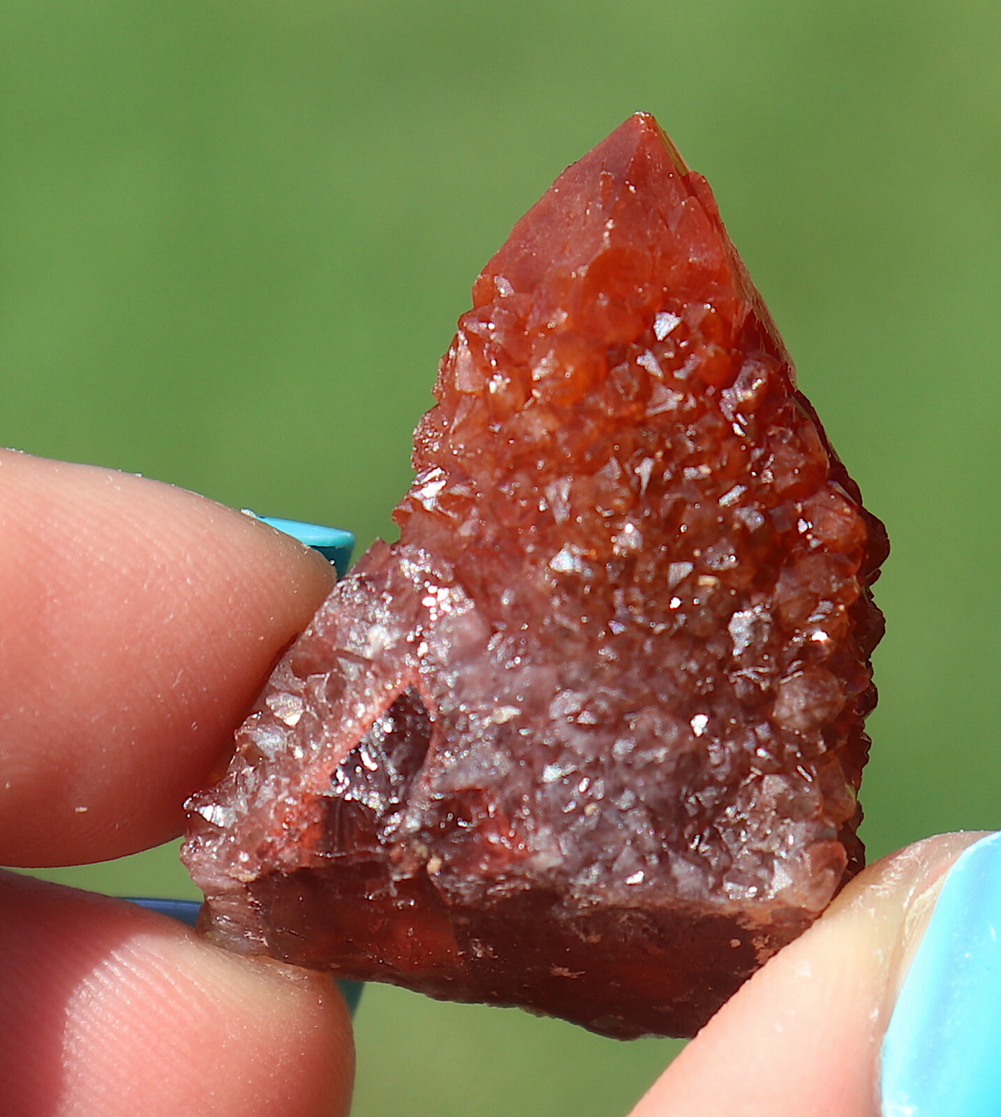 Red Quartz Ferruginous Quartz Crystal Cluster From Morocco 3.3 Cm’s
