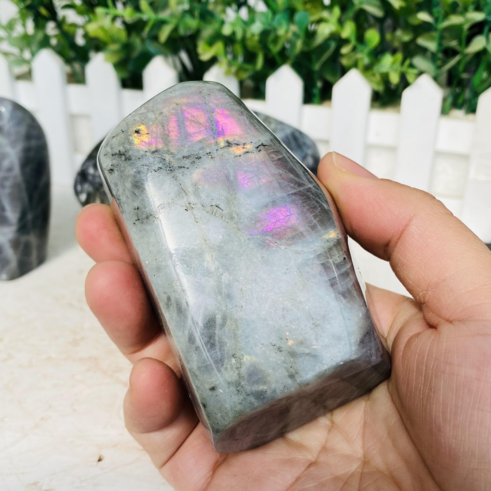 Natural Purple Labradorite Quartz Crystal Freeform Mineral Specimen 1380g