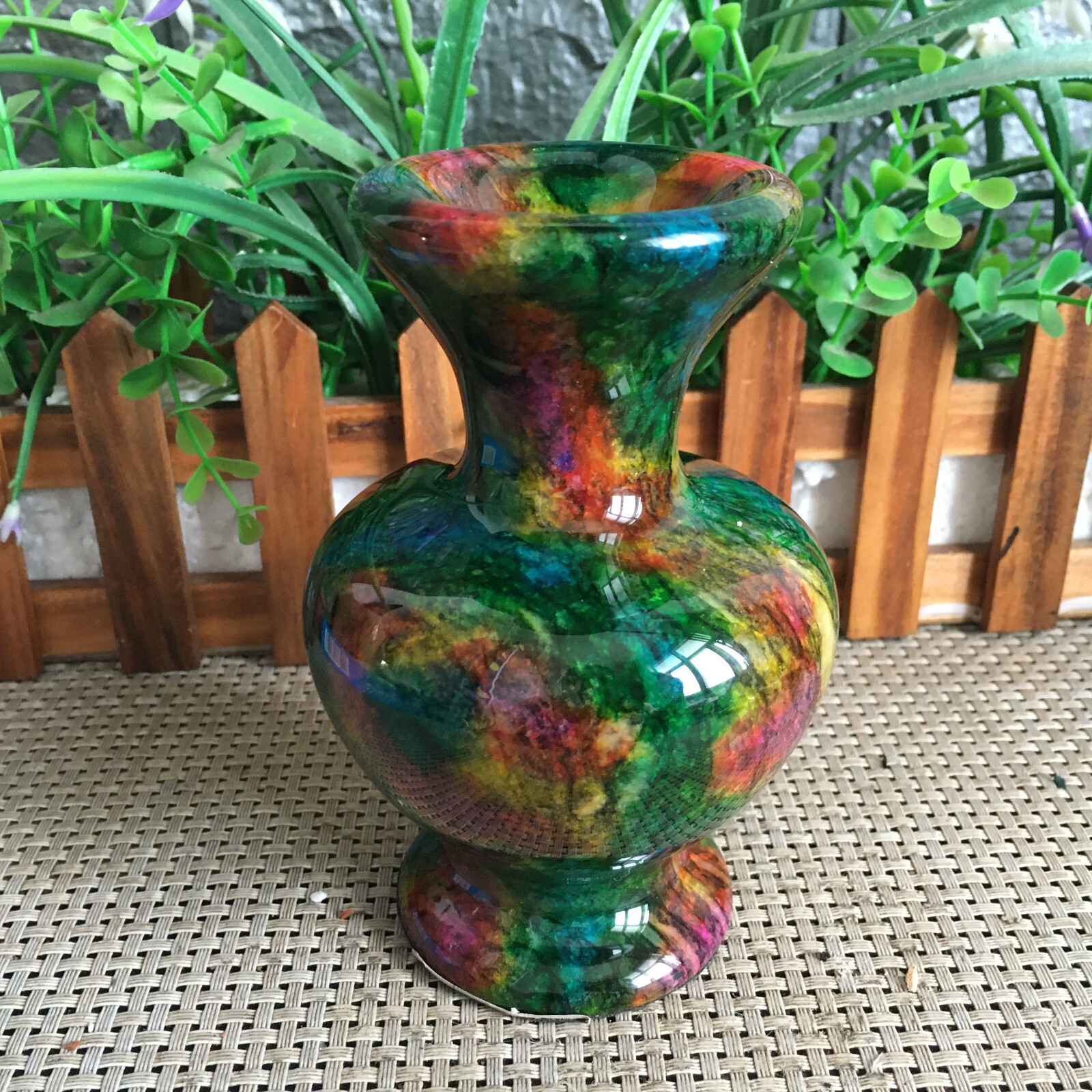 945g Natural “Seven Colors Jade” vase specimen -Taiwan China mh633