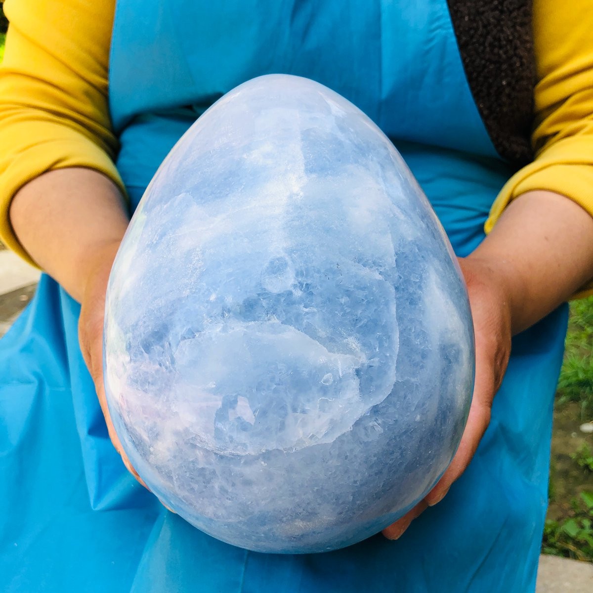 11.5LB Natural Beautiful Blue Crystal Egg Crystal Mineral Specimen Healing 4764
