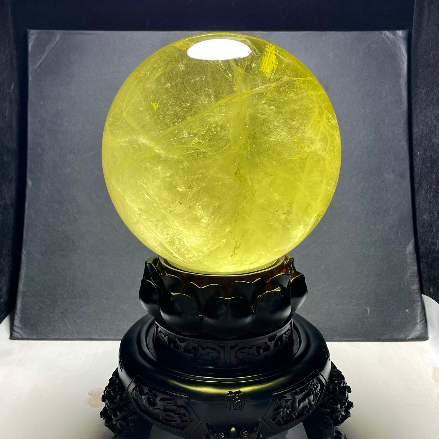 21LBTop Natural Citrine Sphere Quartz Crystals Reiki Ball Gems Decorate Gift