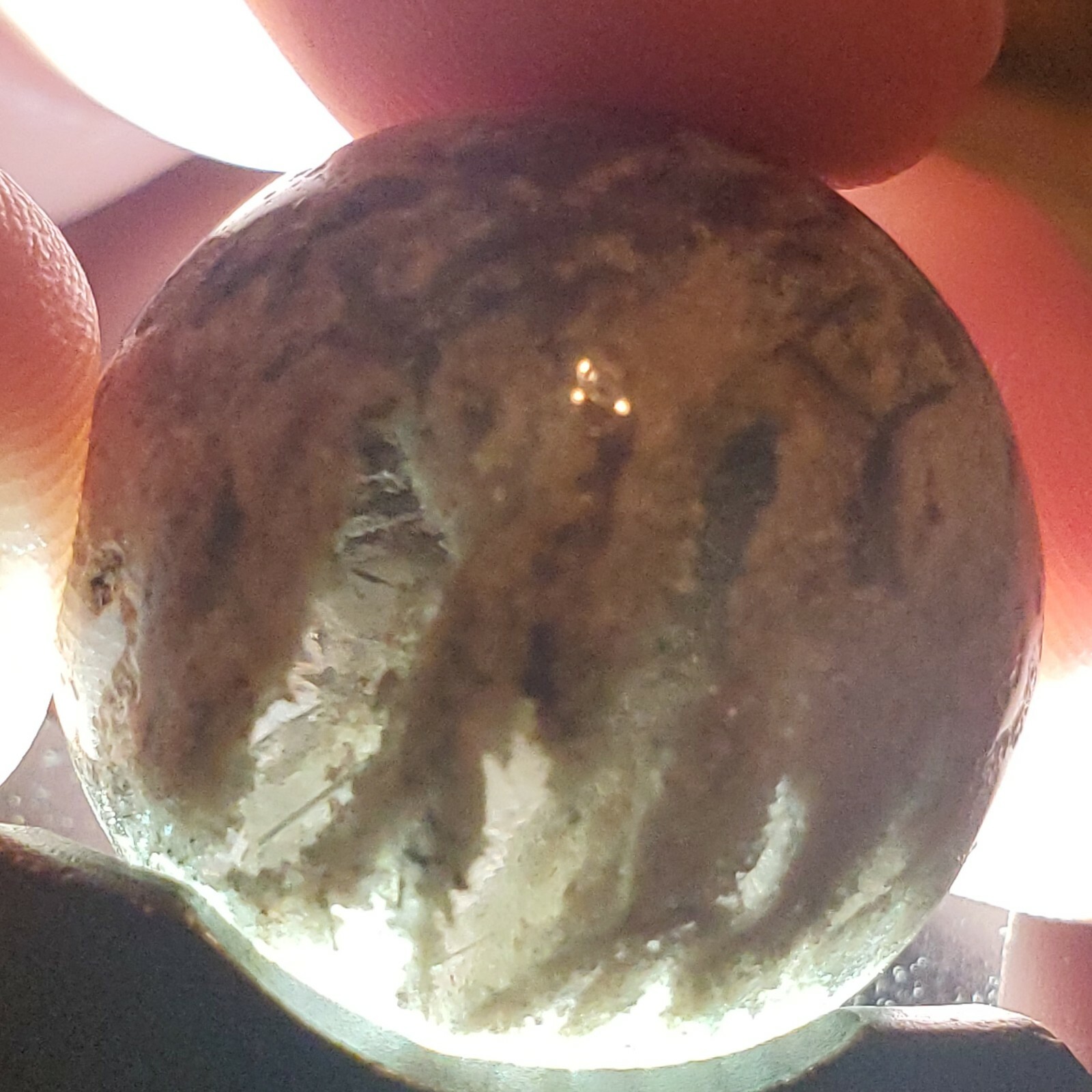 Amphibole Scenic Thousand Multi Layer Quartz Sphere Ball Orb Marble 22.3mm, 18g