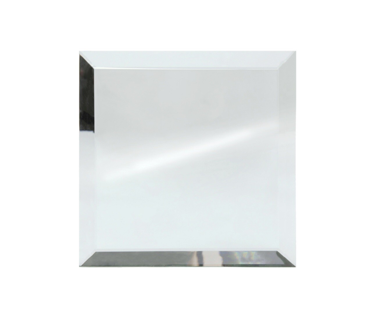 TEN 2” Beveled Glass Square Bases Stands Mineral Mounting Display 5.8cm
