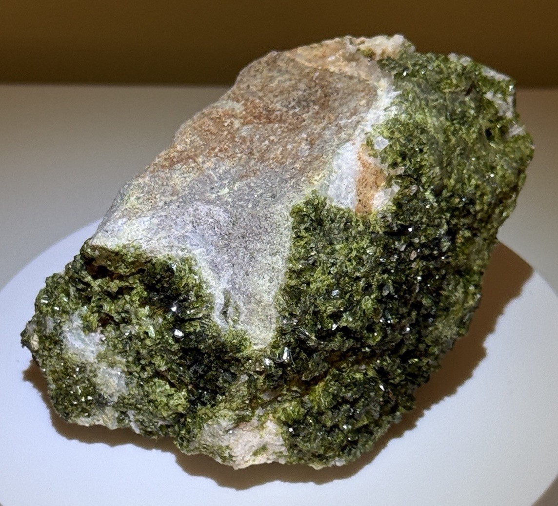 STRIKING Epidote on Matrix Crystal Mineral Specimen – Imilchil, Morocco
