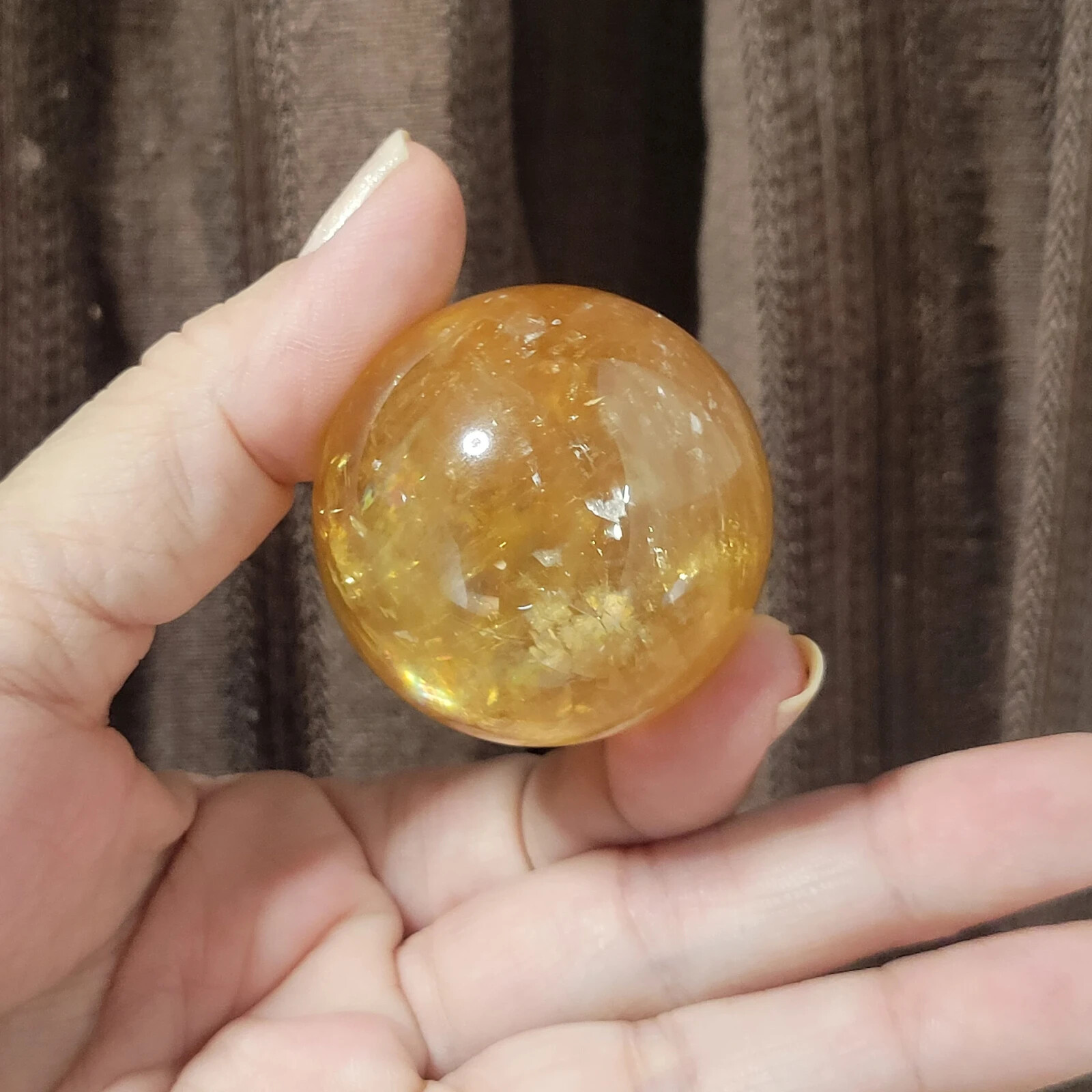 Honey Calcite Crystal Ball Sphere 1 5/8″ Diameter
