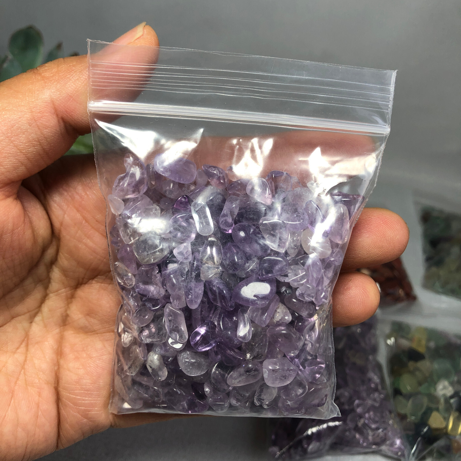 100g Natural purple crystal amethyst gravel reiki healing fish tank decorations2