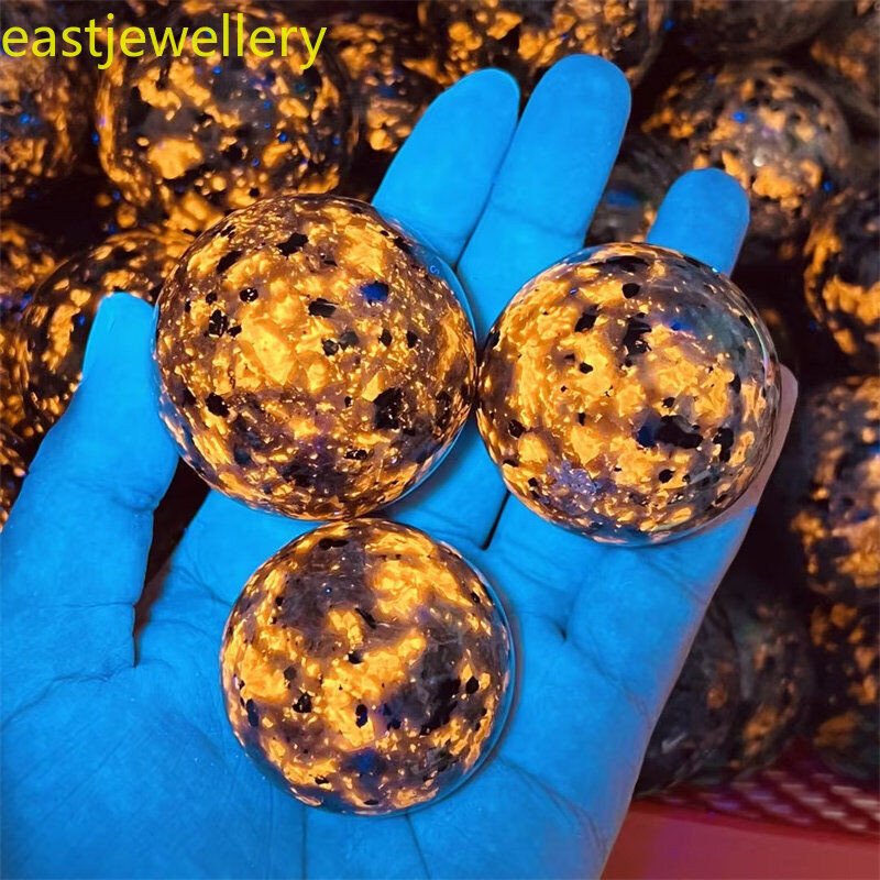 38mm+ Natural Yooperite Sphere quartz crystal Flame’s stone ball healing 1pc