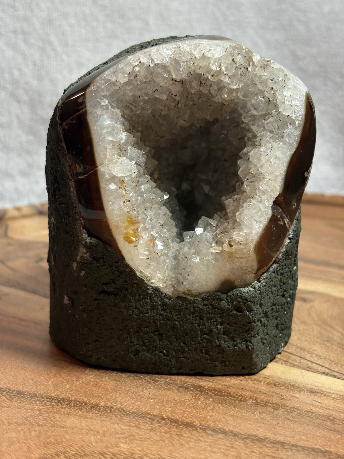 1240g Mini Crystal Amethyst Cathedral With Brown Agate Banding Reiki Meditation