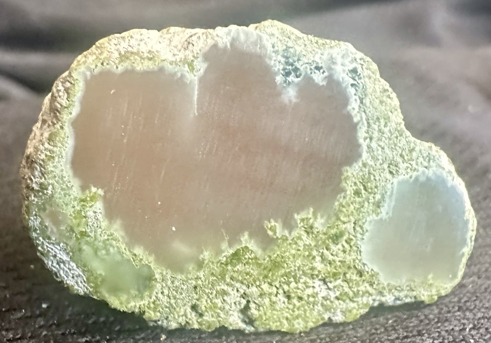 1.4” Dark Brown Datolite In Green Epidote & Basalt -Nassau Mine, Ontonagon, Mich