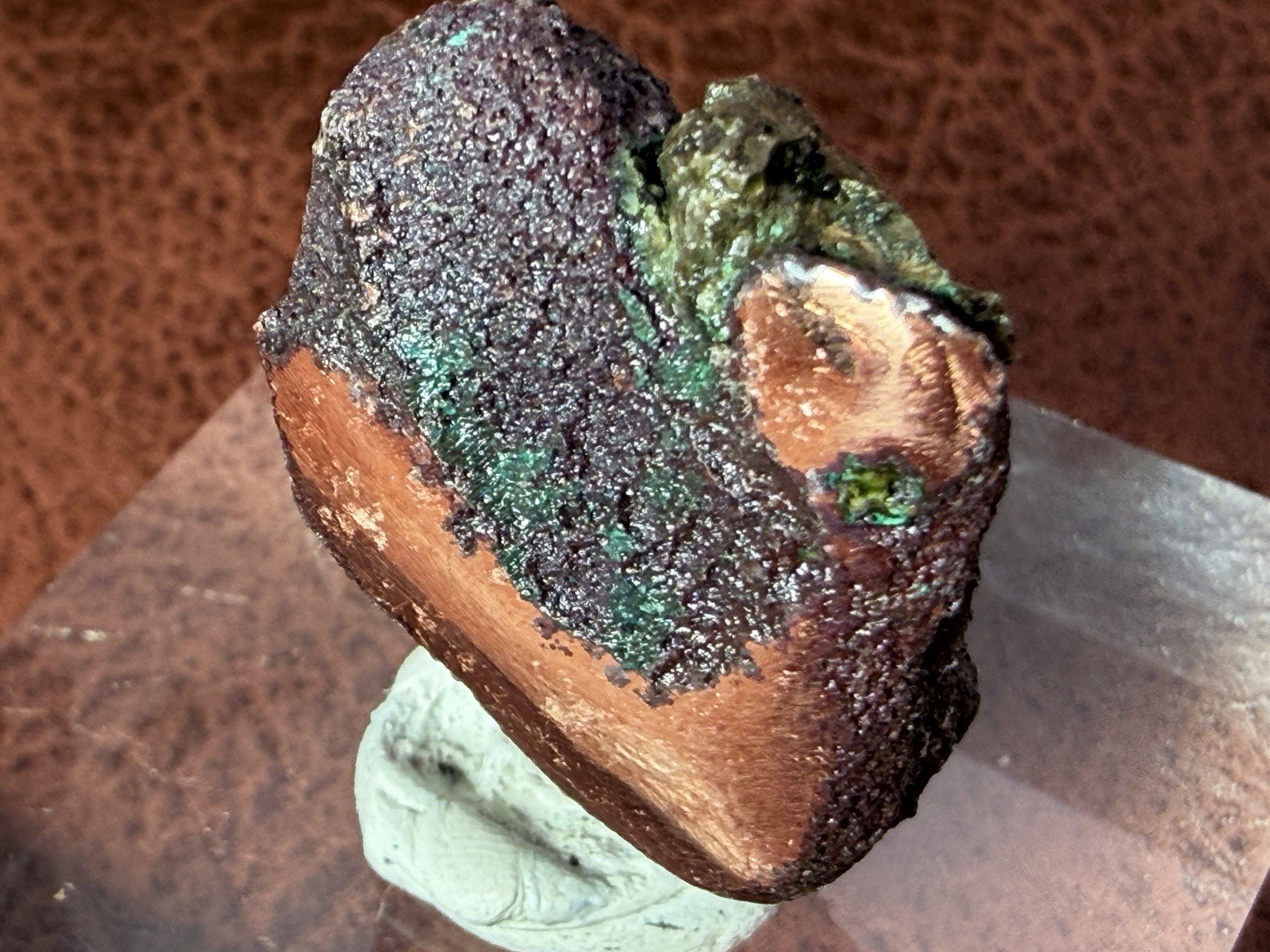 Natural Oxidized Green Glacial Float Copper with Buffed Finish, Michigan 58 g