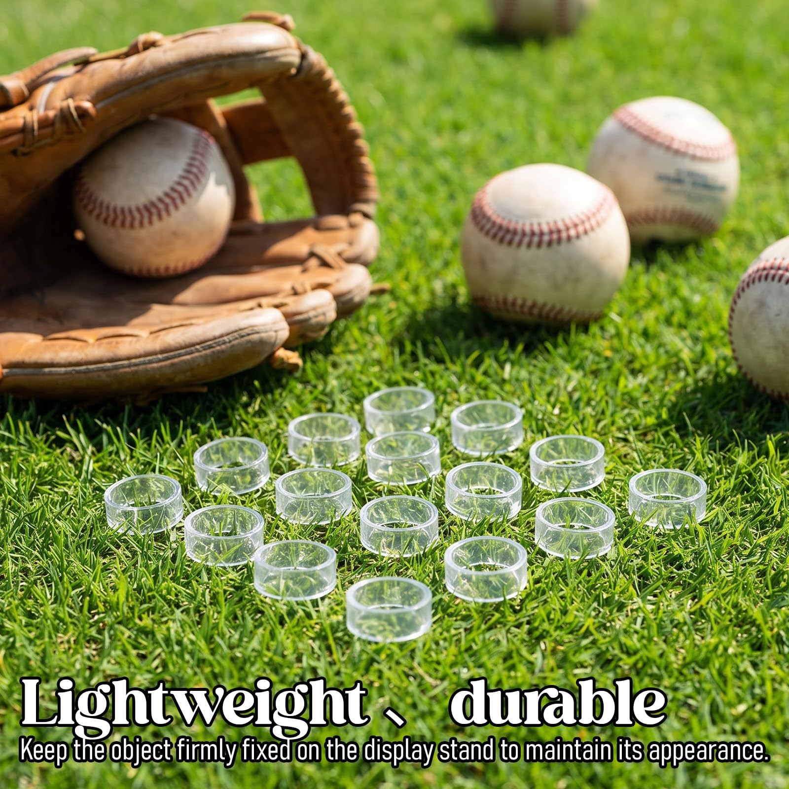 30Pcs Baseball Holder, Clear Acrylic Ball Stand Ring for Display – Sphere Holder