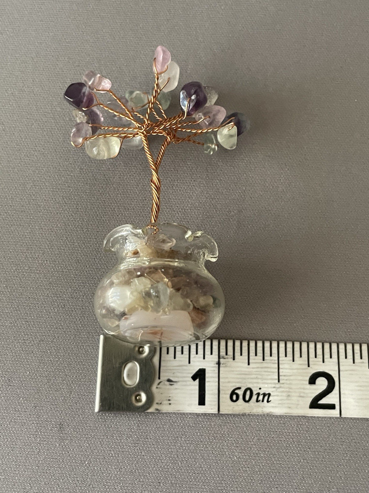 Fluorite Crystal/Gemstone Mini Tree In Pot Chips 19G 2 1/2″ x 1″