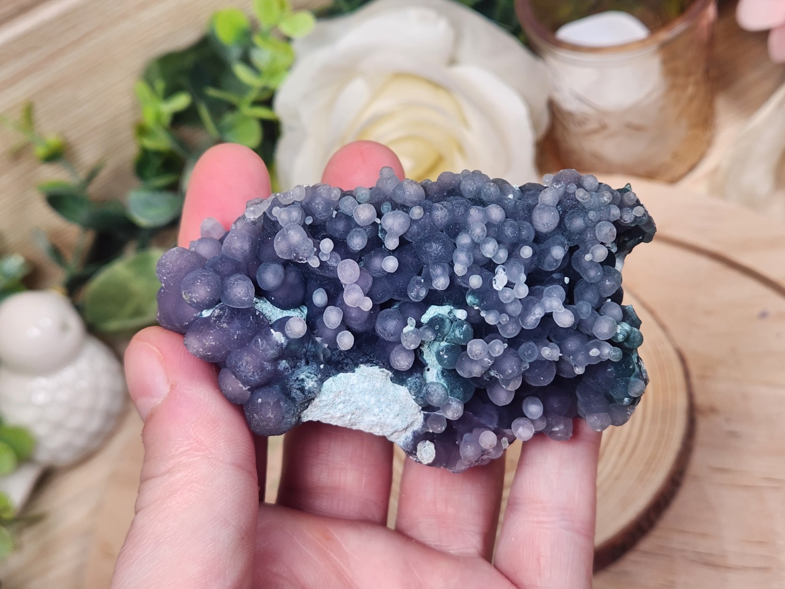 Grape Agate Cluster 176g 3.5″ West Sulawesi Indonesia Purple Botryoidal Quartz