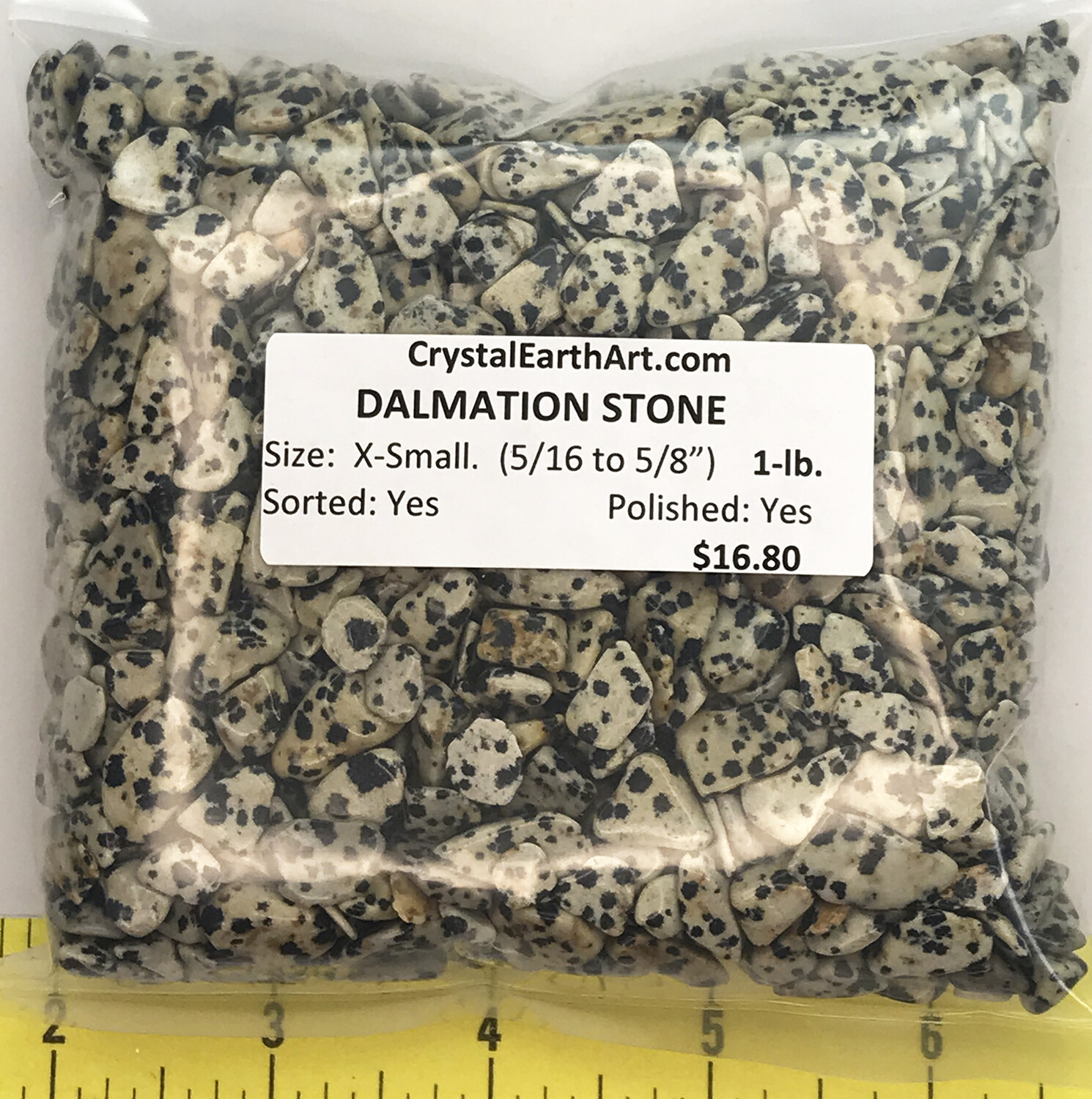 DALMATIAN STONE size Extra Small (5/16 to 5/8″) polished stone – 1 lb.