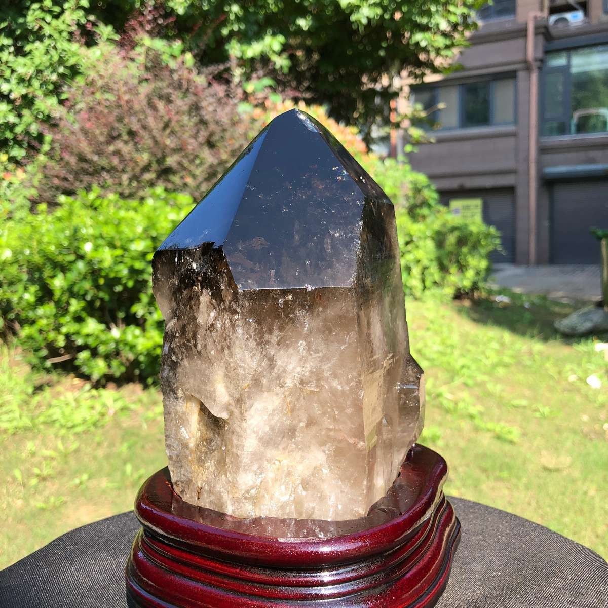 6.29LB Natural Dark tea quartz Crystal Specimen Reiki Mineral Add bracket 2526
