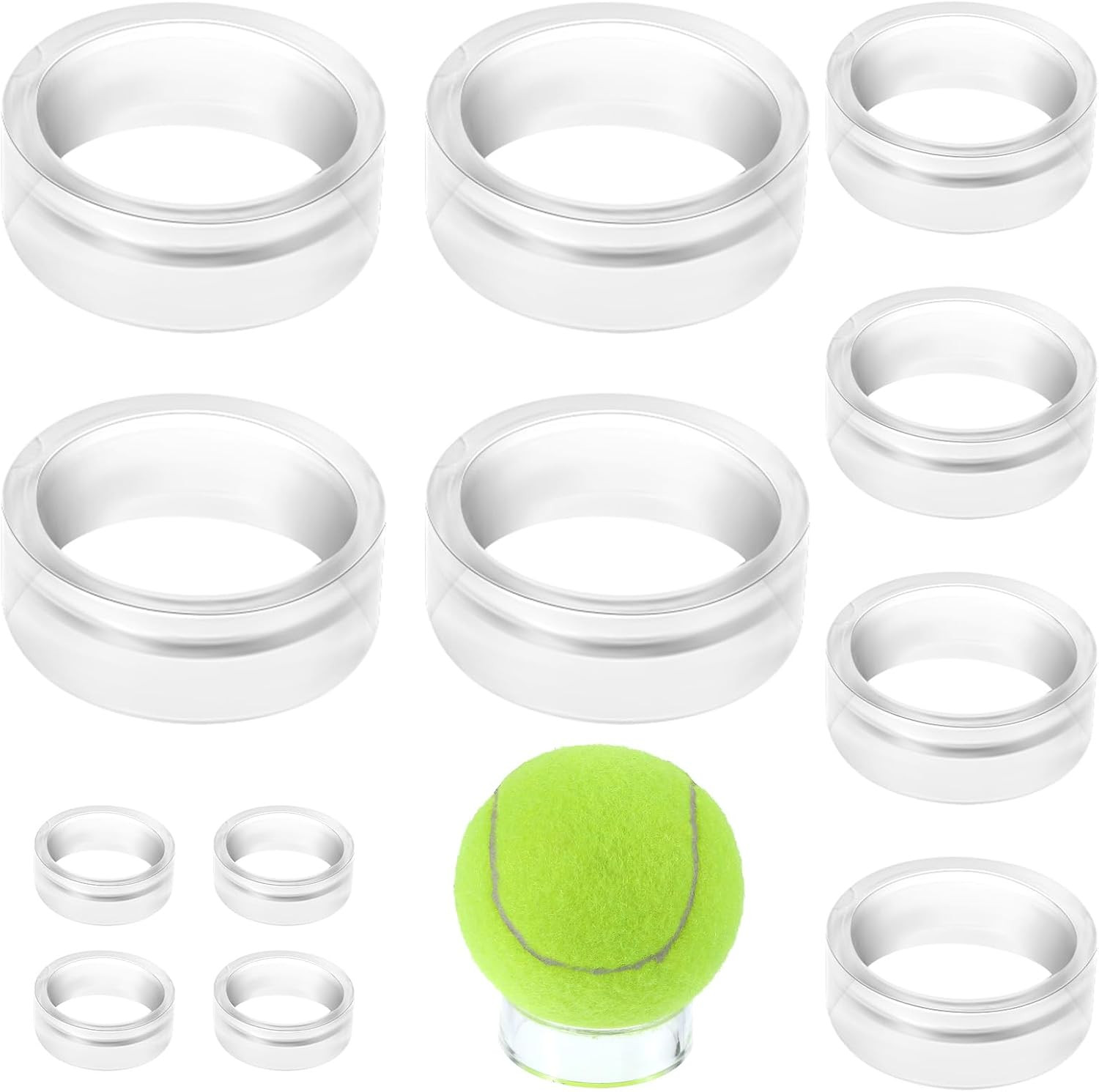 12 PCS Acrylic Sphere Display Stand, 3 Sizes Clear Sphere Holder Round Ball Stan