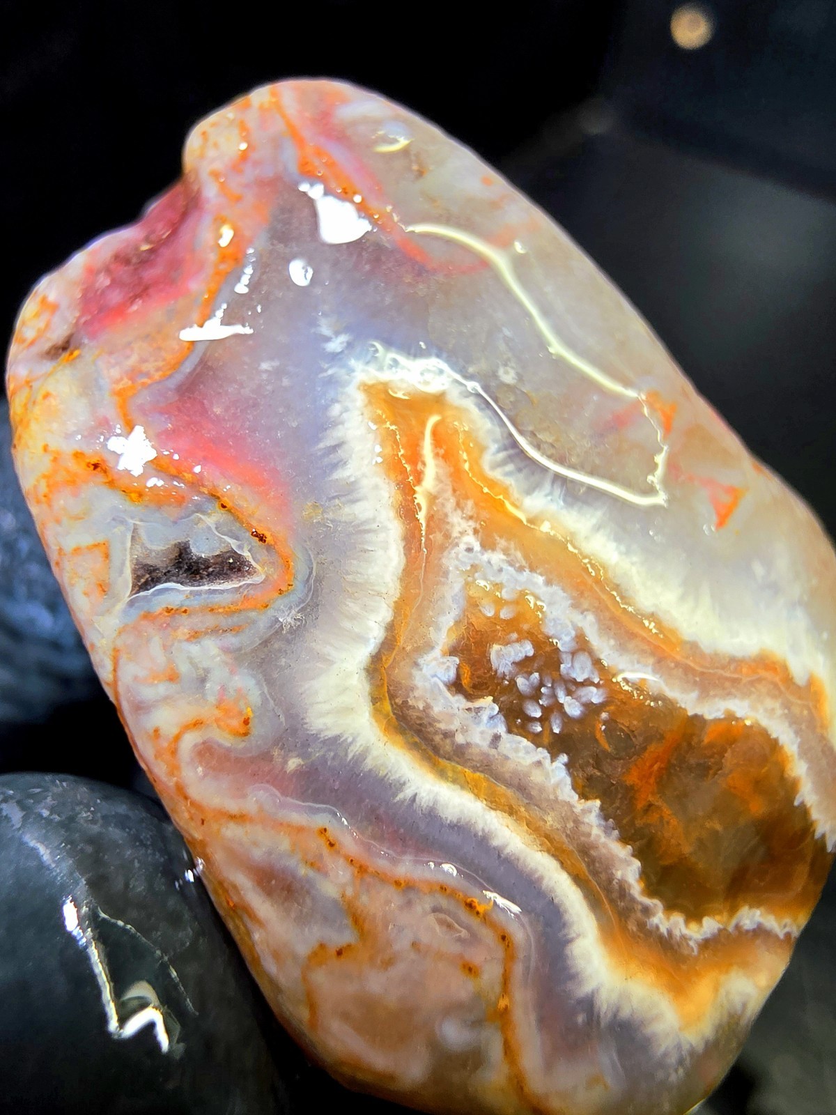Lake Superior Fragmented Membrane Agate In Blue Chalcedony & Amethyst Quartz 1oz
