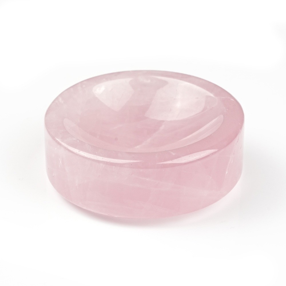 Natural Rose Quartz Round Crystal Bowl Reiki Healing stone Home Decor random1pcs