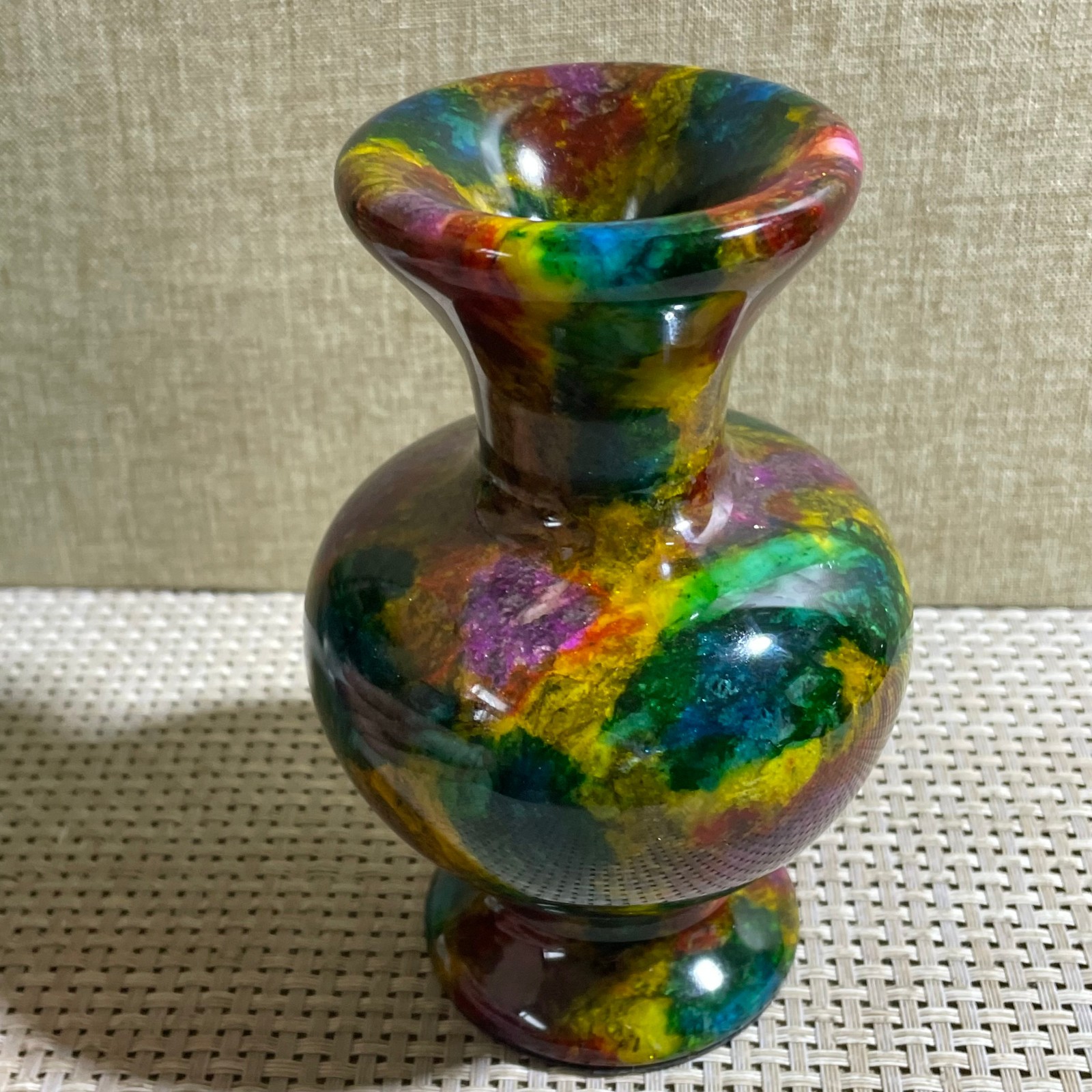 888g Seven Colors Jade vase specimen Decorative -Taiwan China