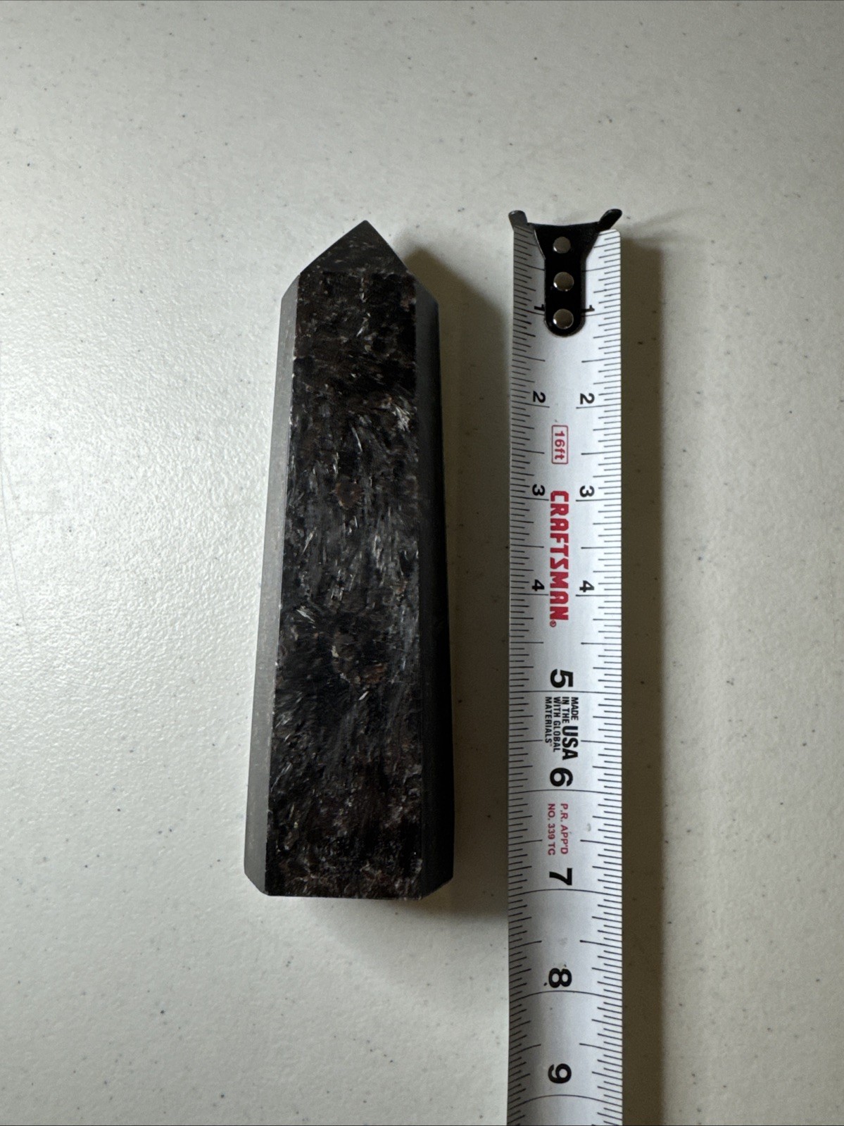 Stunning 7”/604g Garnet Arfvedsonite Astroplyllite Crystal Tower Energy Polished