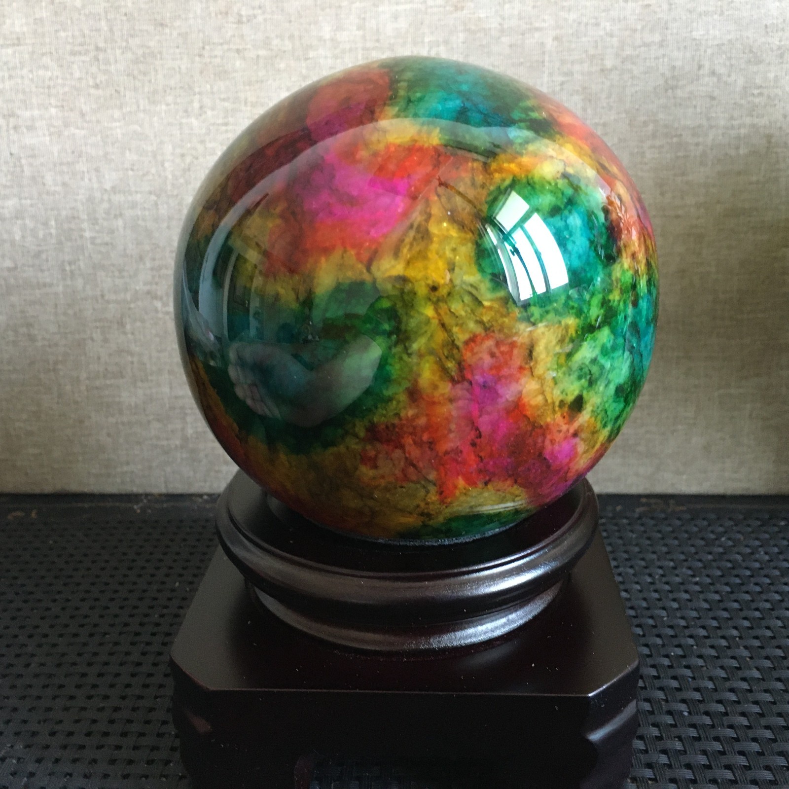 1536g “Seven Colors Jade” crystal sphere specimen -Taiwan China B04