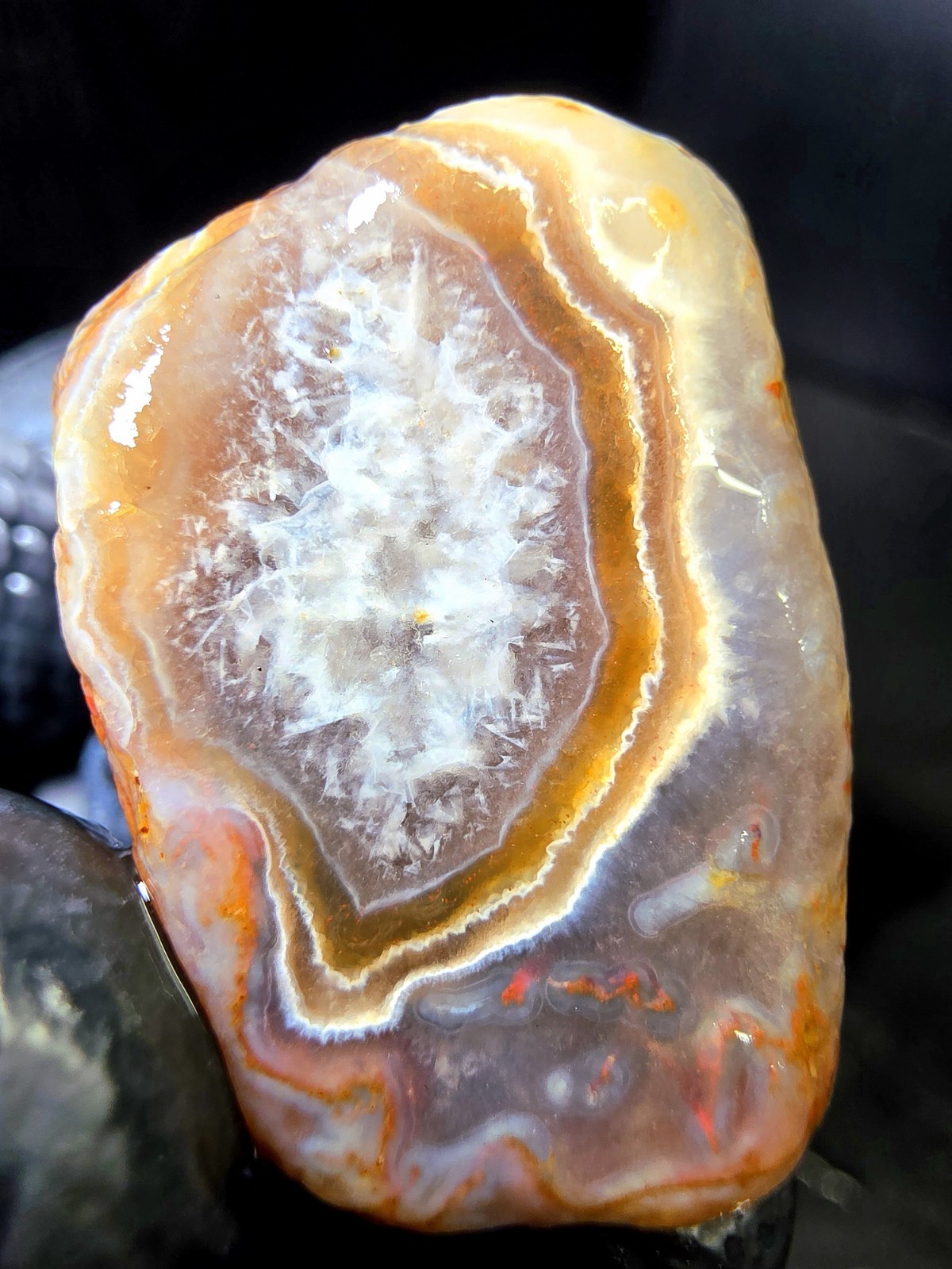 Lake Superior Fragmented Membrane Agate In Blue Chalcedony & Amethyst Quartz 1oz