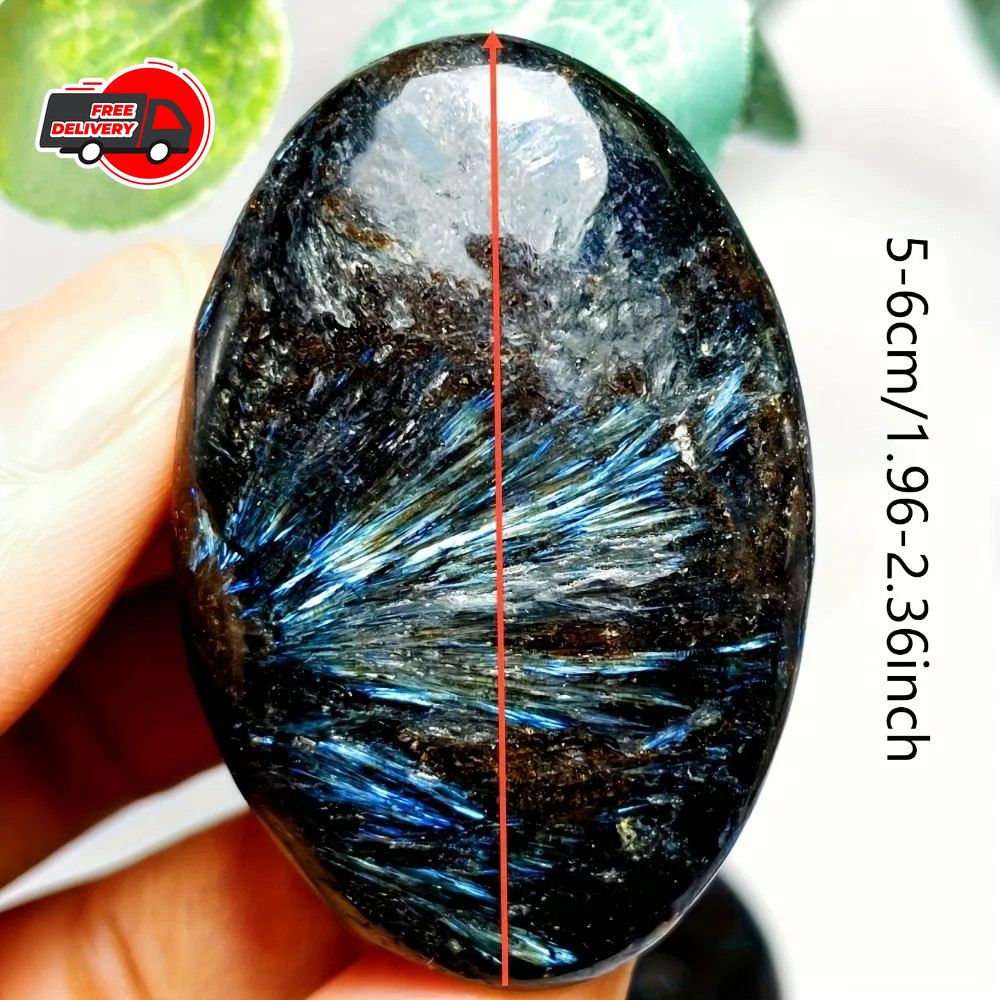 Natural Arfvedsonite Palmstone Worry Stone Healing Crystal Meditation Reiki Gift
